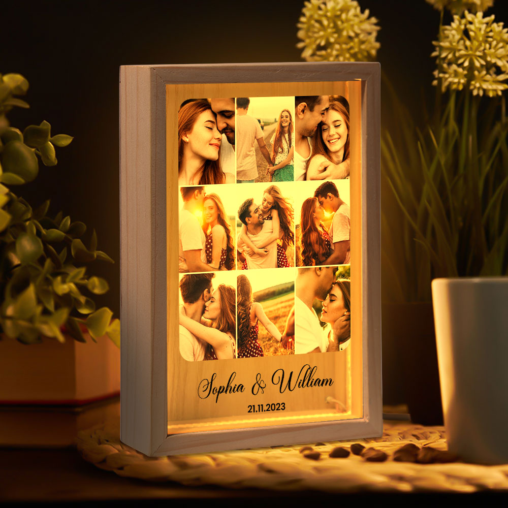 Light Box For Couple Love - Personalized Photo Frame Light Box - Anniversary Gifts For Her, Him