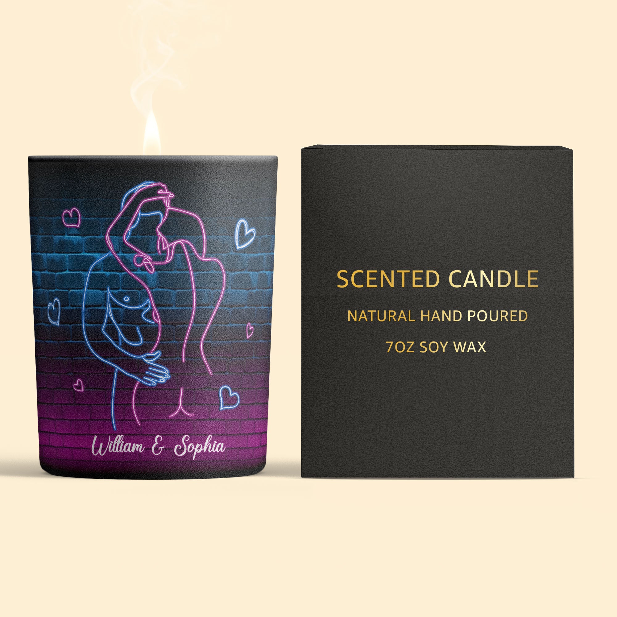 Light When You Want Me Naked Couples - Personalized Candle