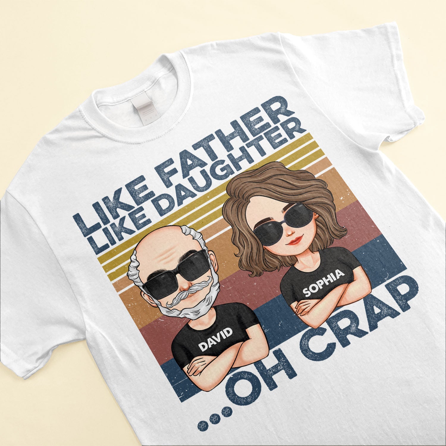 Like Father Like Daughter  - Personalized Shirt - Birthday, Christmas, New Year Gift For Father, Mother, Daughter, Son