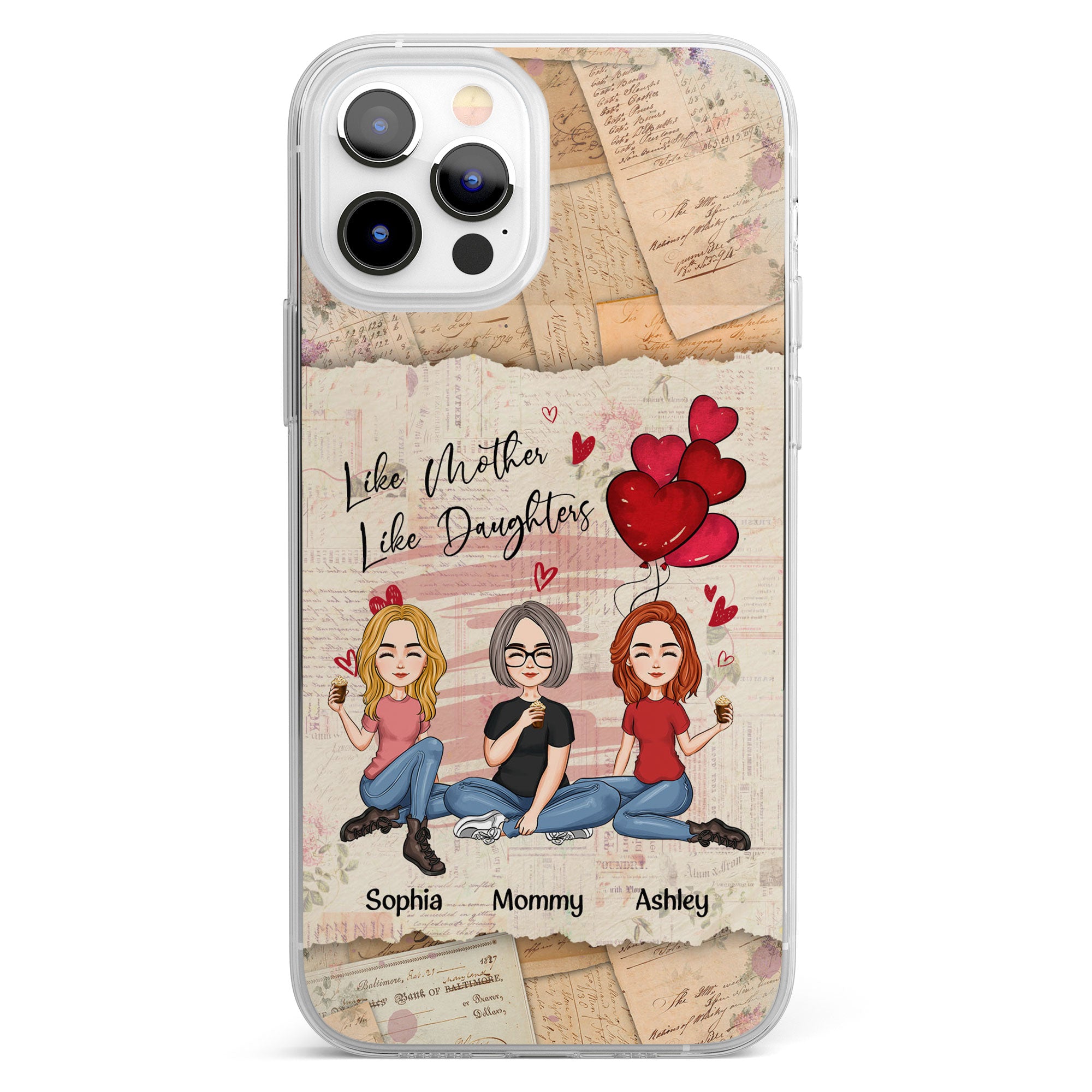 Like Mother Like Daughter - Personalized Clear Phone Case