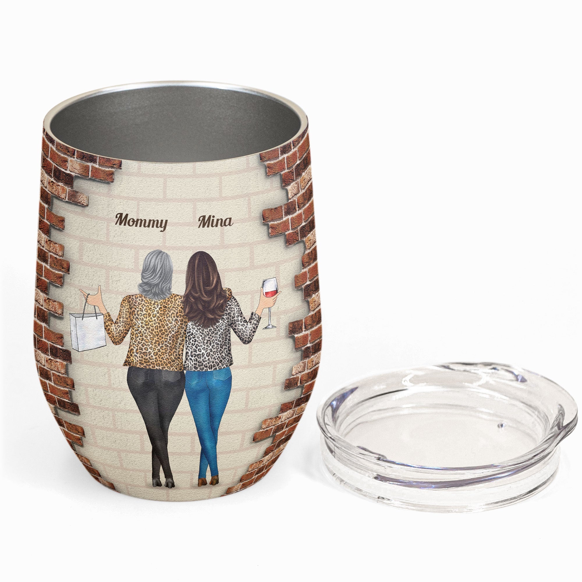 Like Mother Like Daughter - Personalized Wine Tumbler - Funny Birthday Gift For Mom, Daughters, Sisters