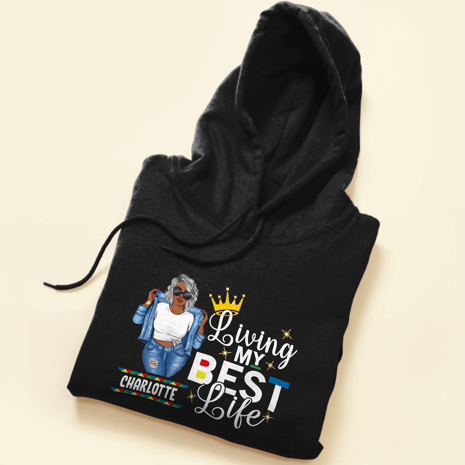 Living My Best Life - Personalized Shirt - Gift For Black Woman - Denim Girl