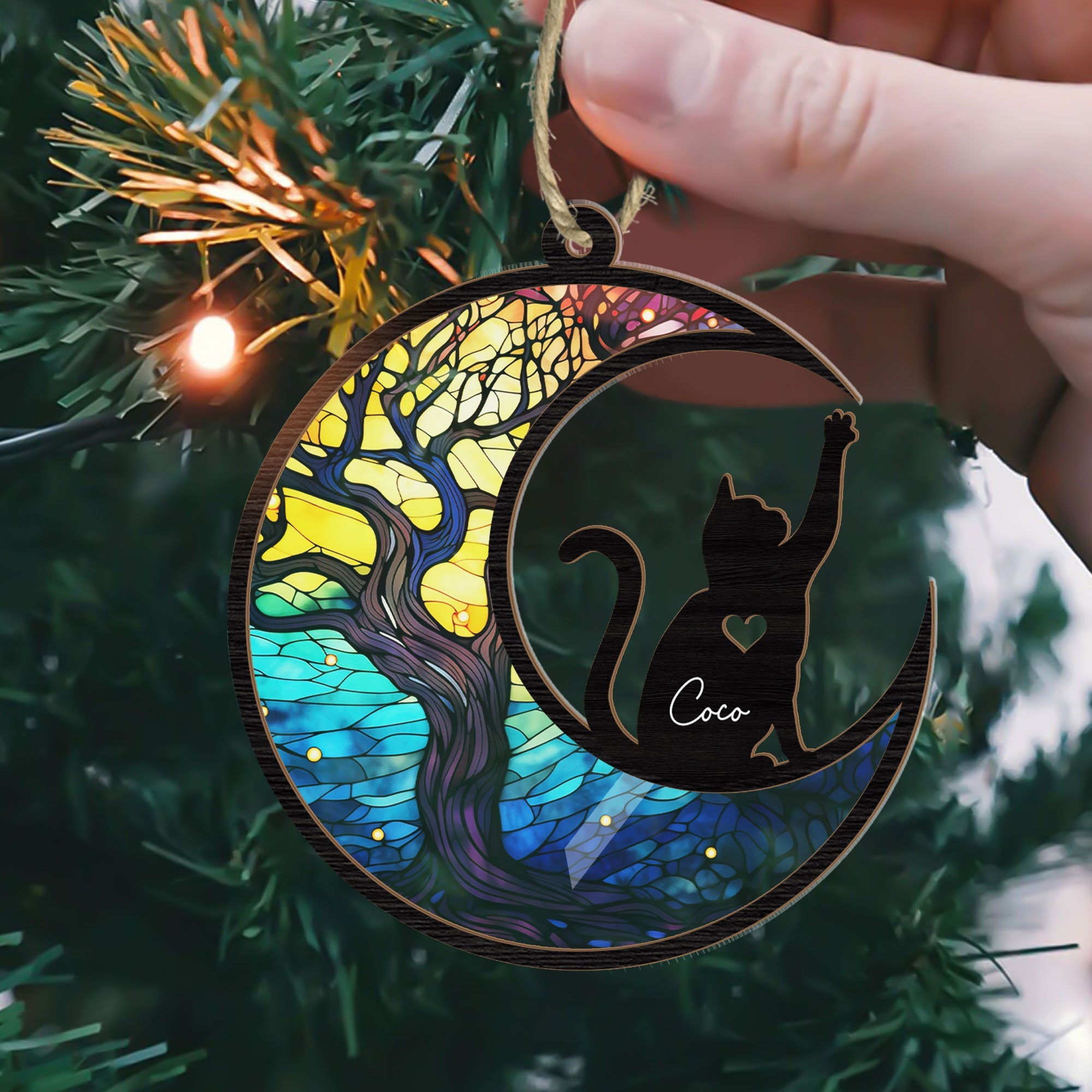 Loss Of Pet - Cat Version - Personalized Suncatcher Ornament