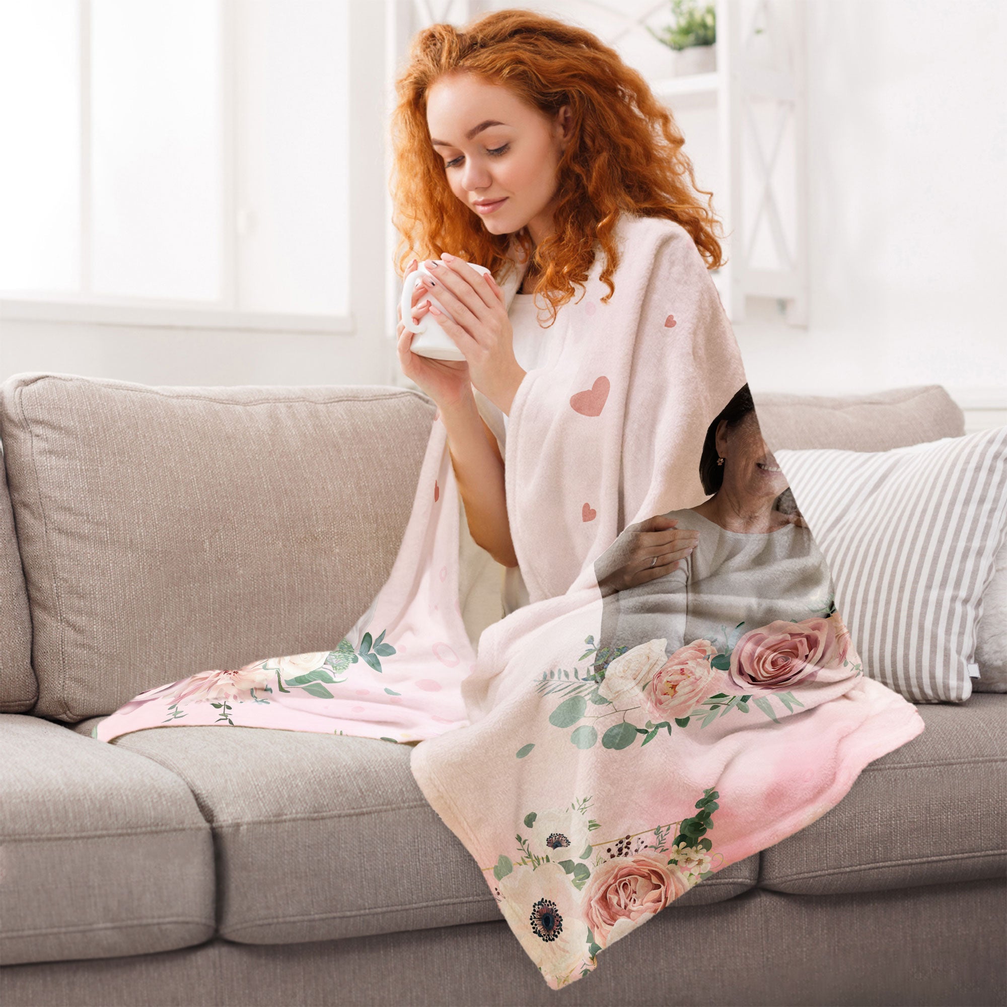 Love Between Mother And Daughter Is Forever - Personalized Photo Blanket