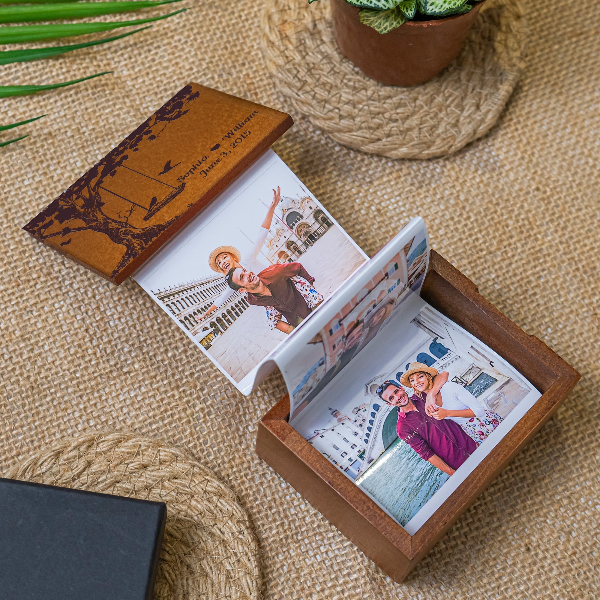 Love Birds - Personalized Wooden Photo Box