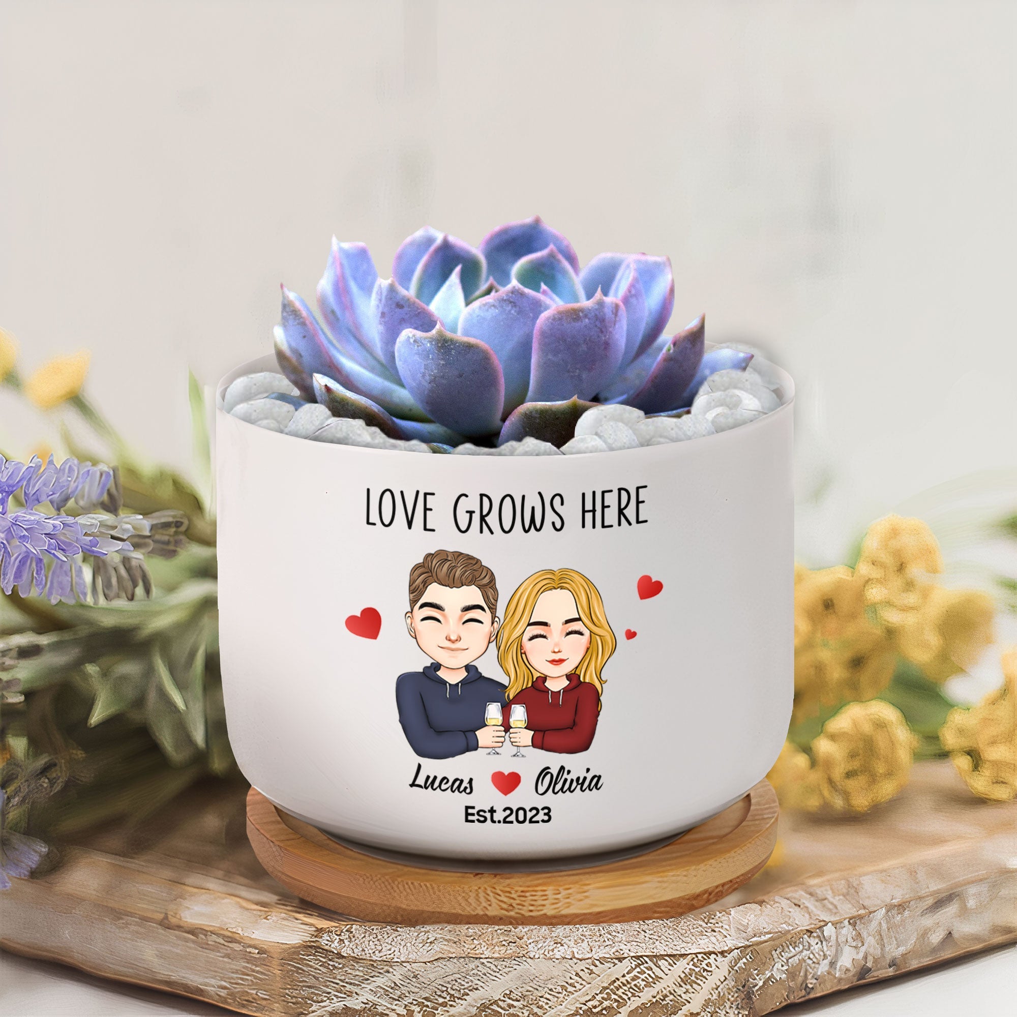 Love Grows Here - Personalized Ceramic Plant Pot