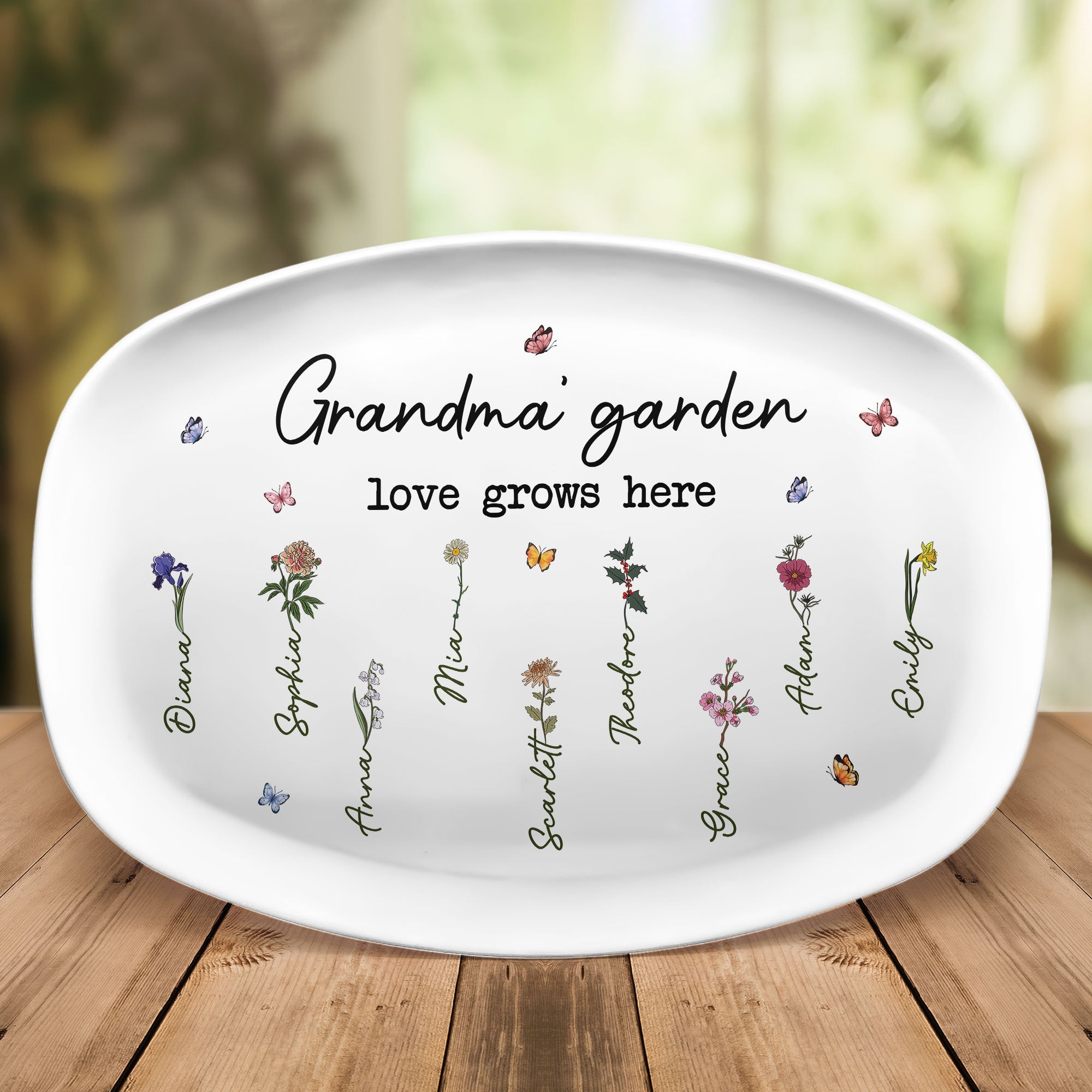 Love Grows In Grandma's Garden - Personalized Platter