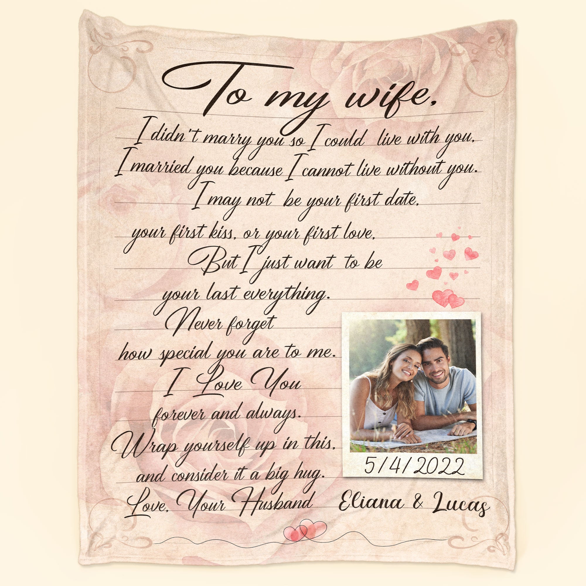 Love Letter To My Wife - Personalized Photo Blanket