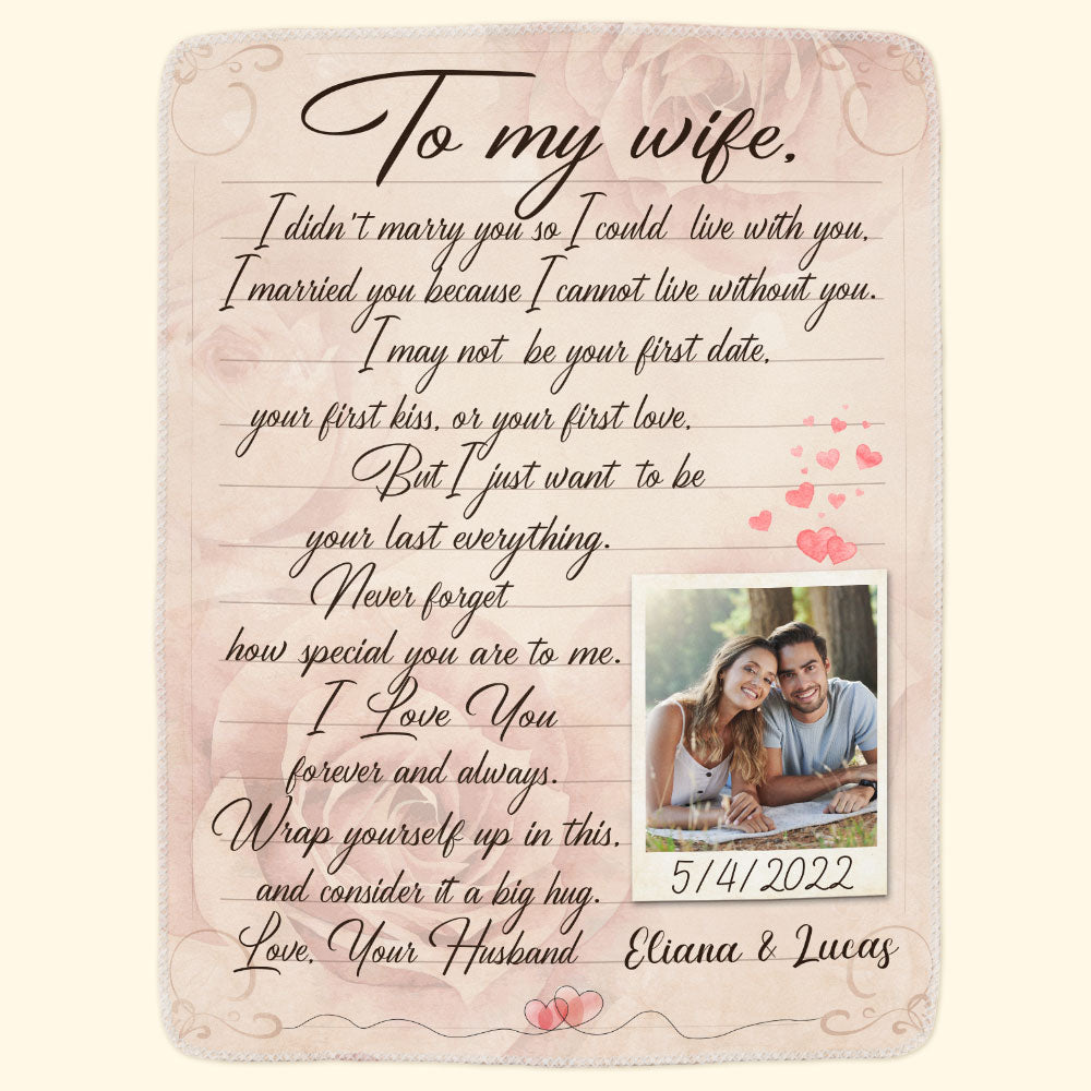 Love Letter To My Wife - Personalized Photo Blanket