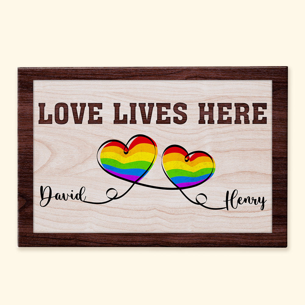 Love Lives Here - Personalized Wrapped Canvas