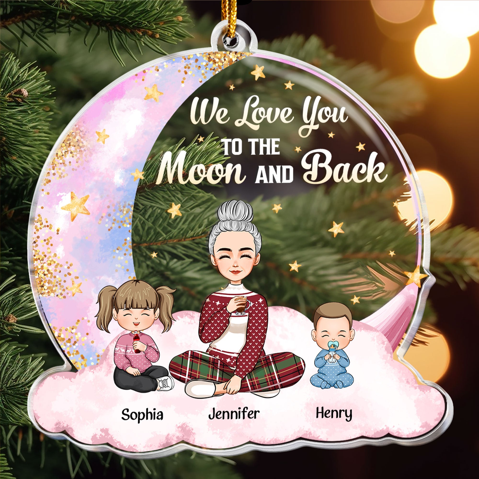 Love To The Moon - Personalized Acrylic Ornament