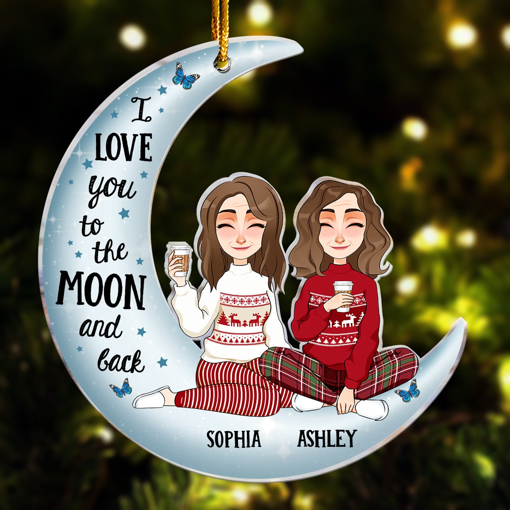 Love You To The Moon And Back - Personalized Acrylic Ornament