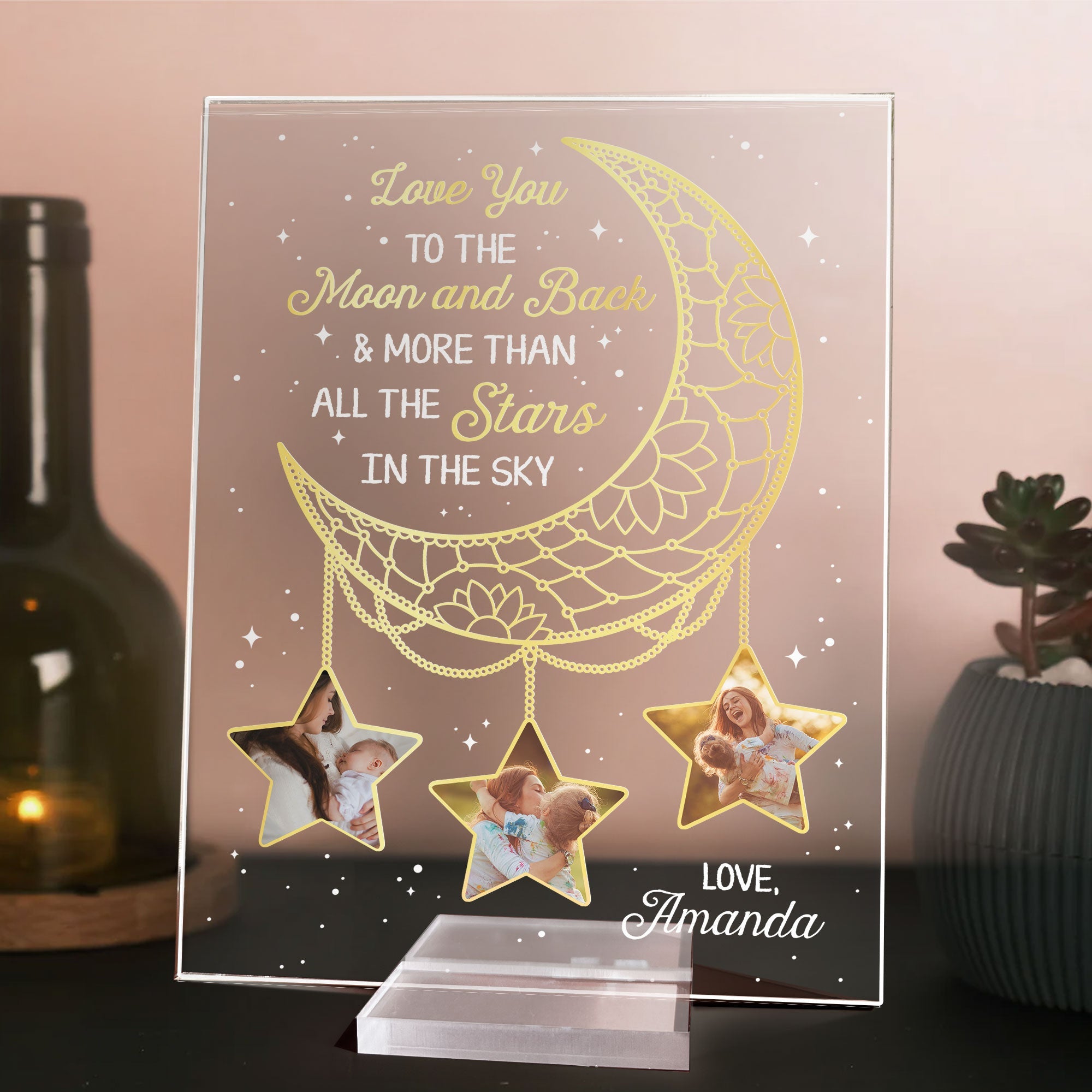 Love You To The Moon And Back - Personalized Acrylic Plaque