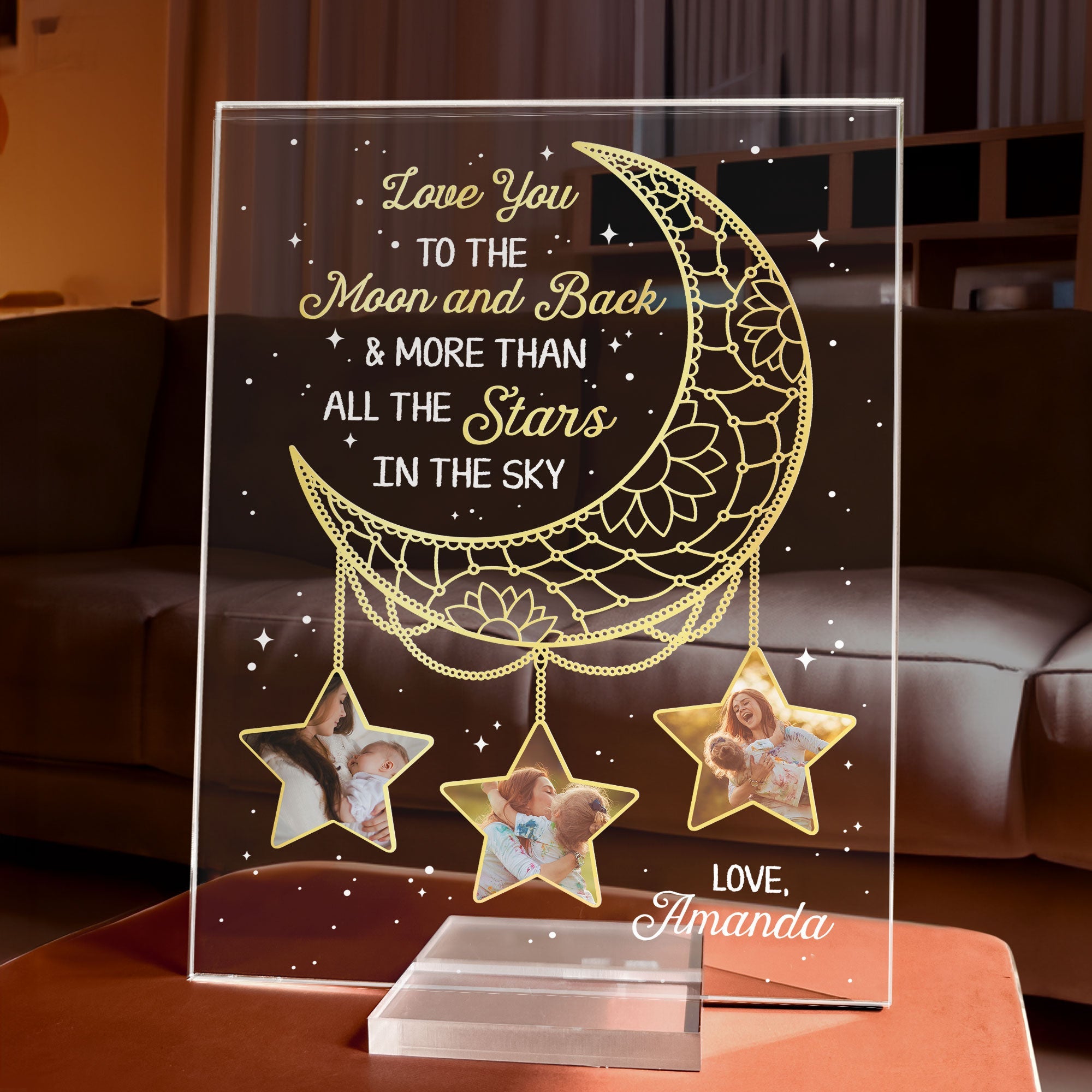 Love You To The Moon And Back - Personalized Acrylic Plaque