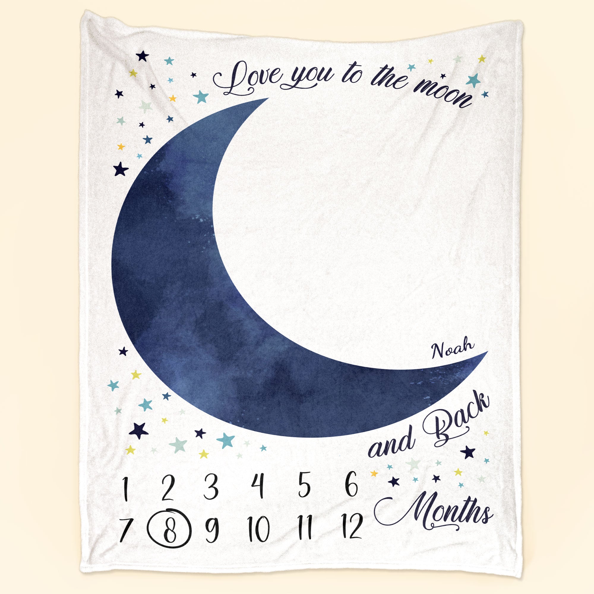 Love You To The Moon And Back - Personalized Baby Blanket