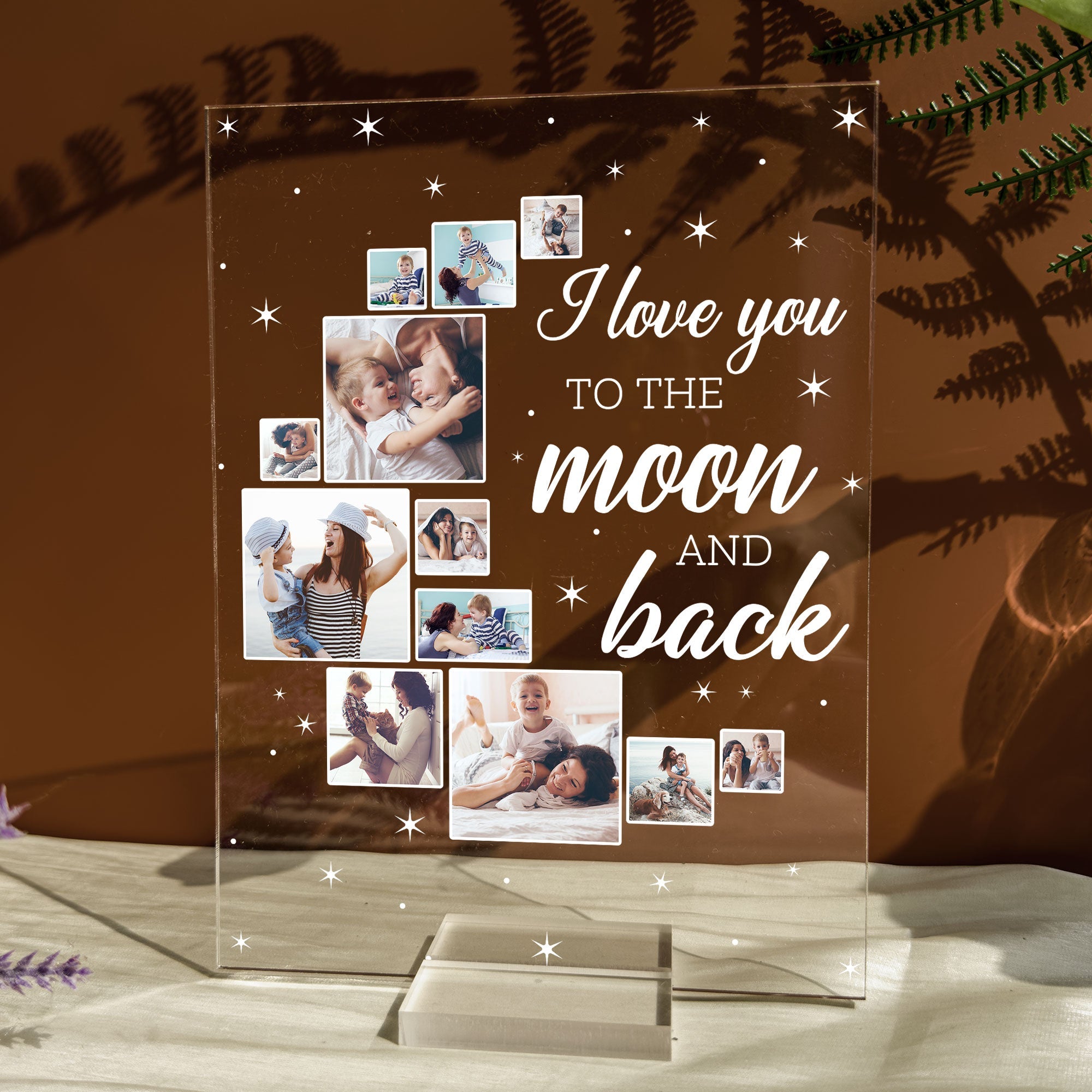 Love You To The Moon And Back - Personalized Photo Acrylic Plaque