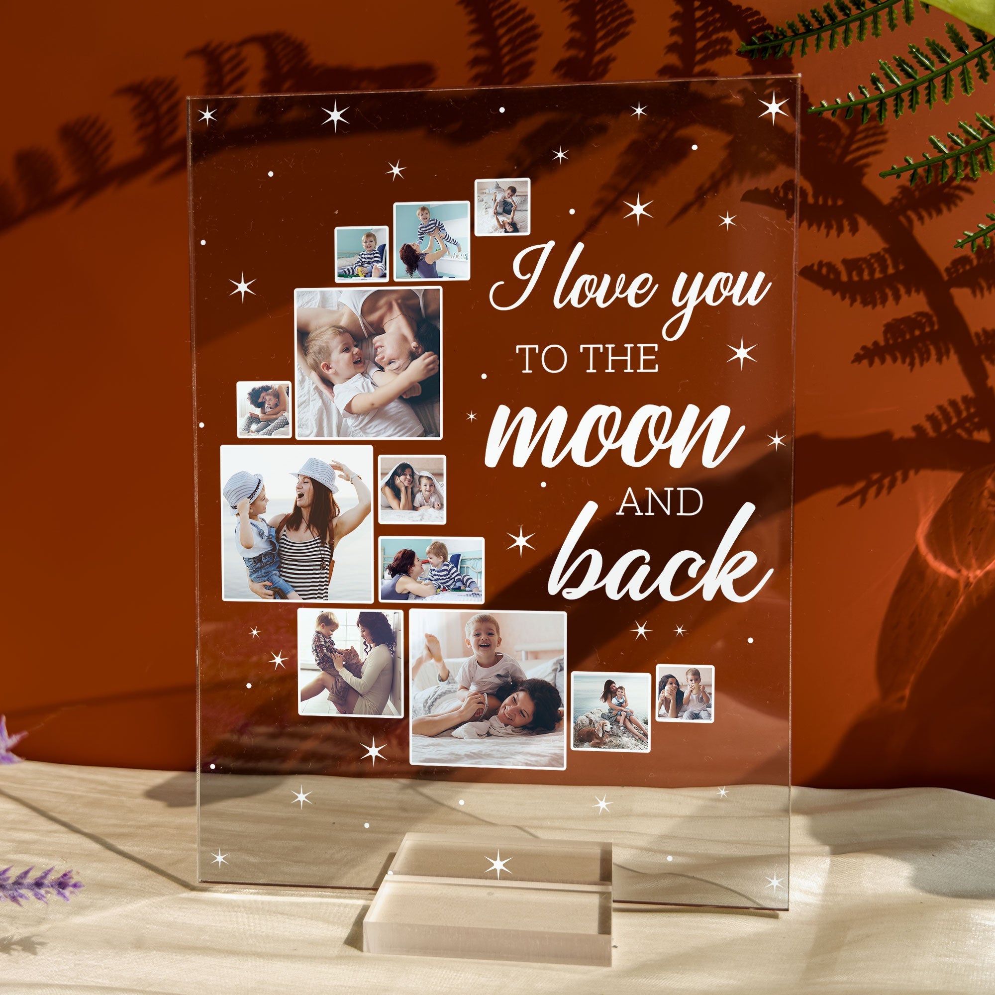 Love You To The Moon And Back - Personalized Photo Acrylic Plaque