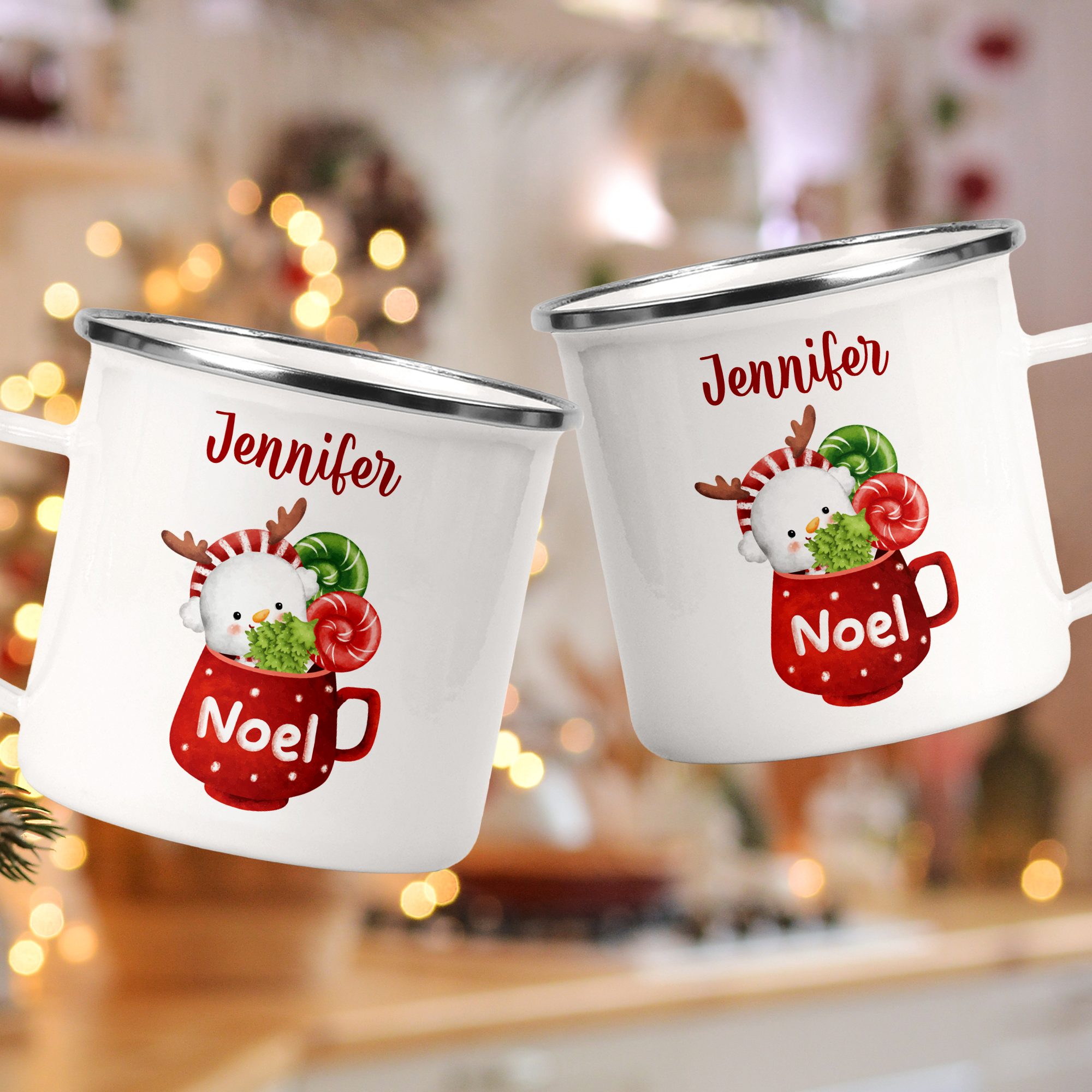 Lovely Christmas Mug - Personalized Enamel Mug