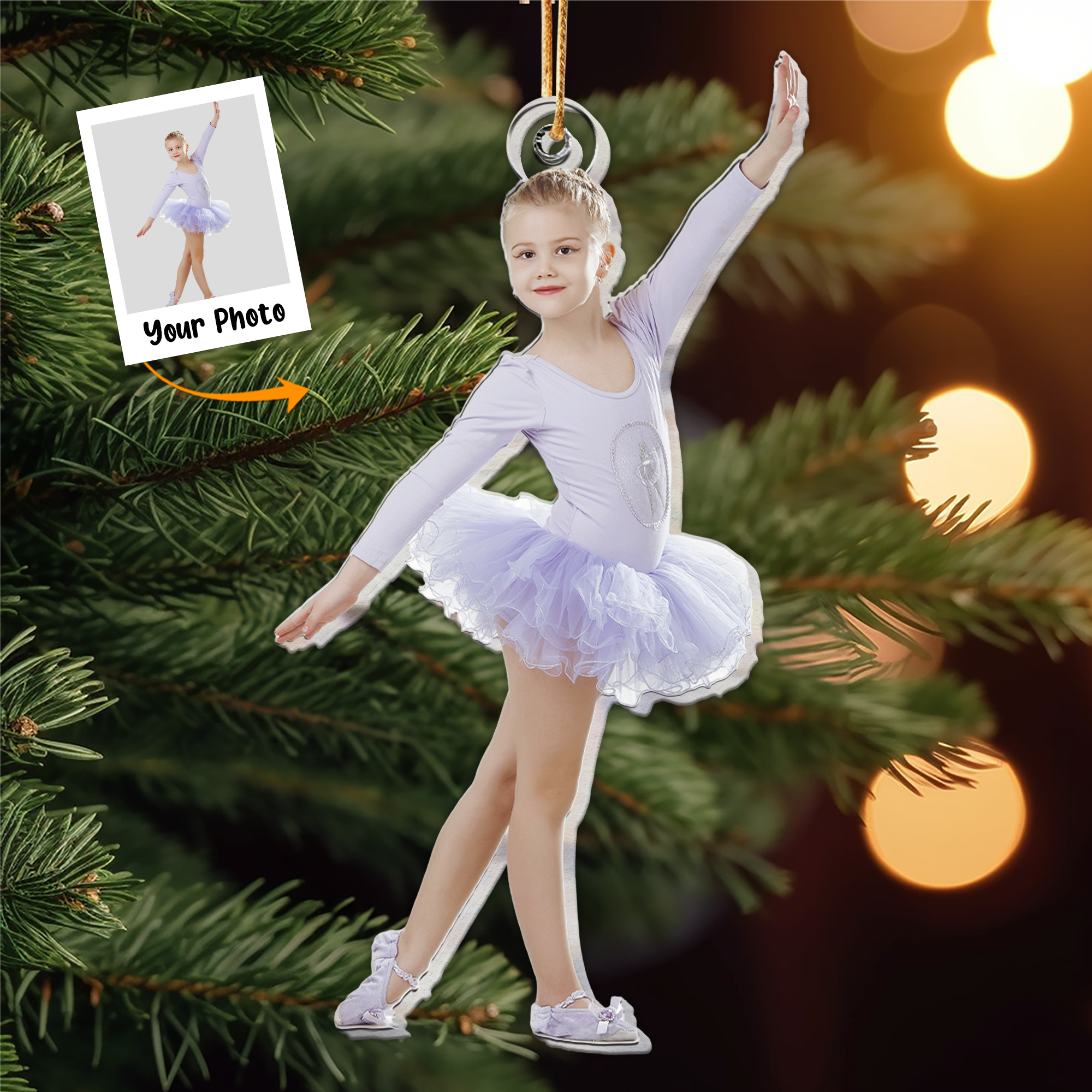 Lovely Little Ballerina Dancing Ballet - Personalized Acrylic Photo Ornament