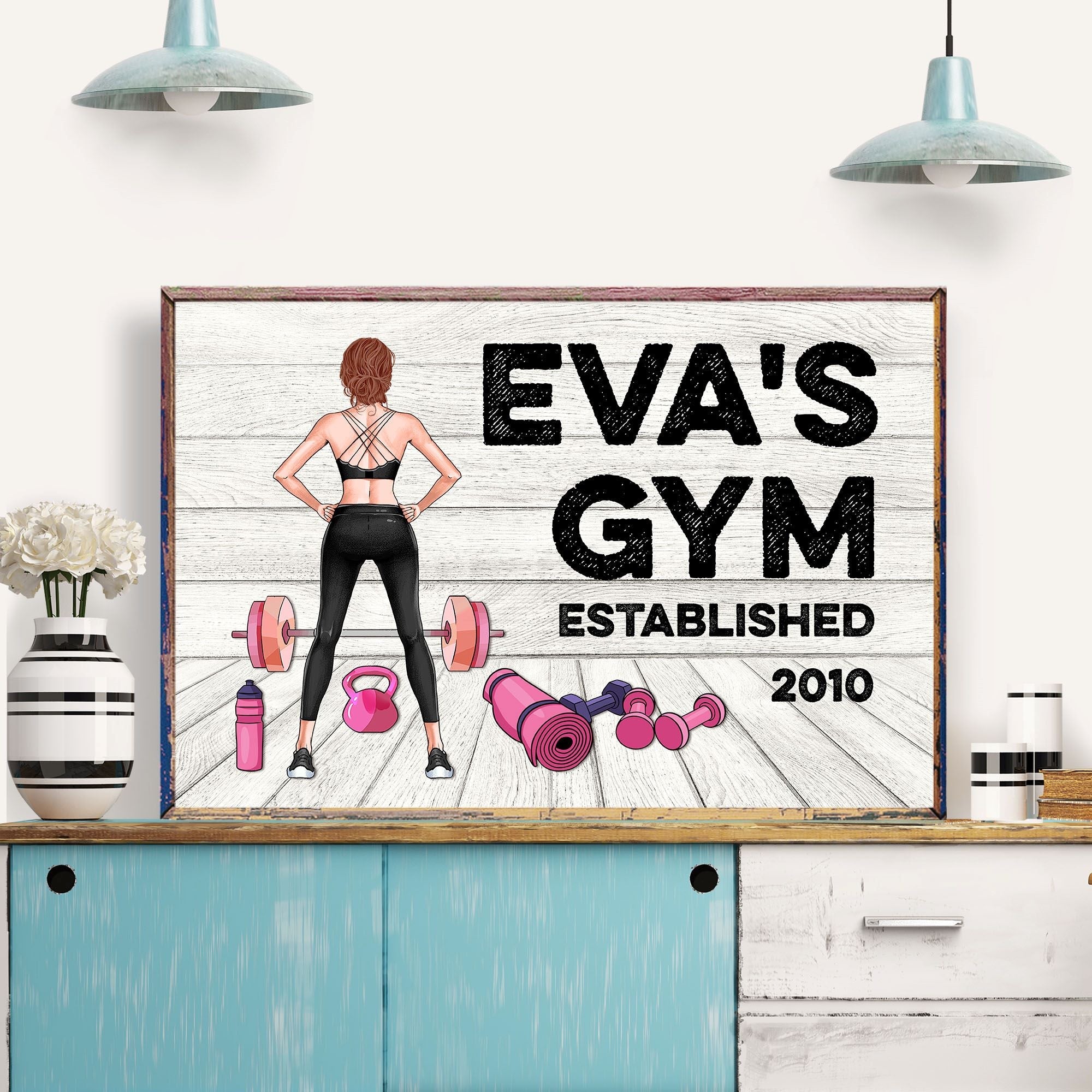 Gym Room Sign, Fitness Custom Poster/Canvas, Gift For Fitness Lovers-Macorner