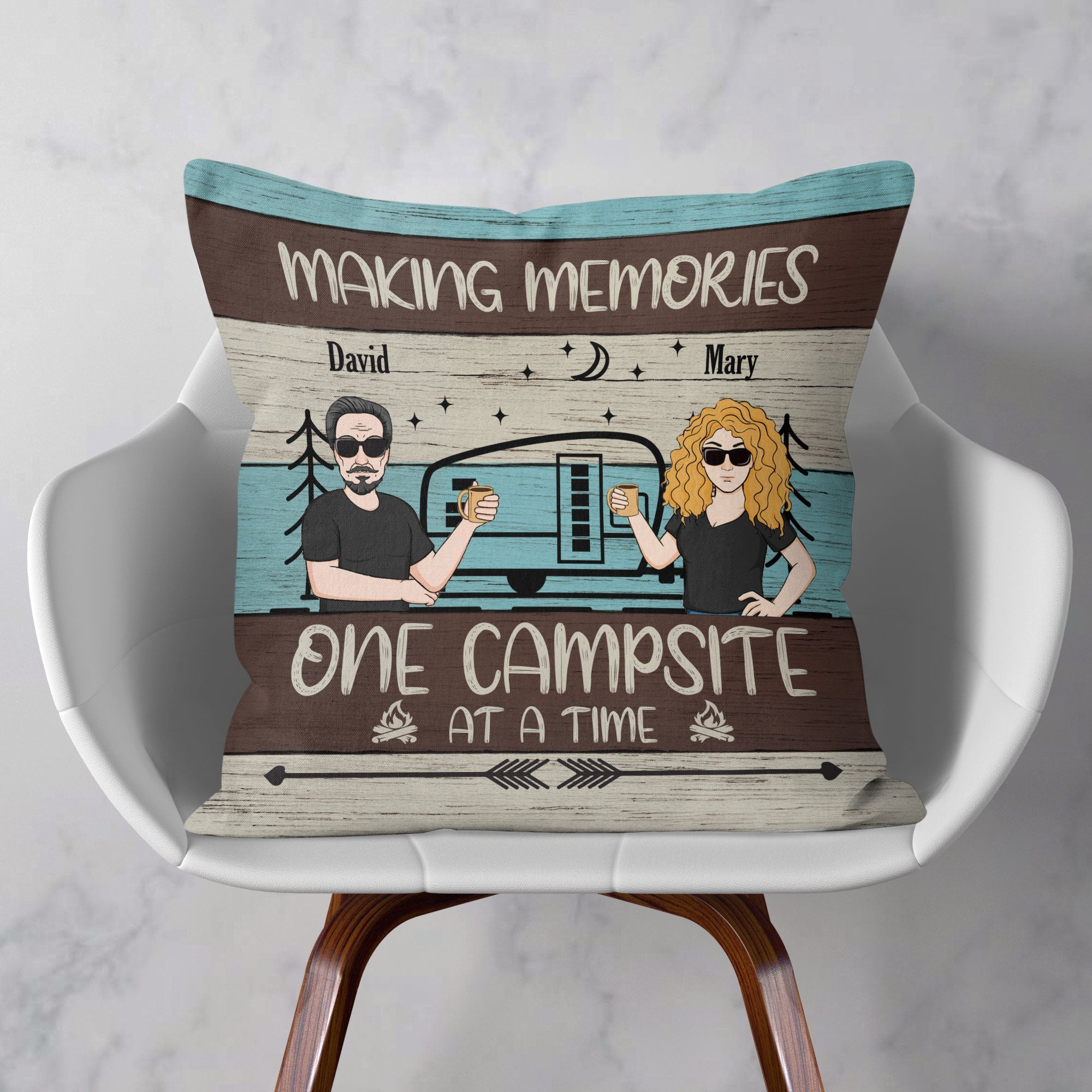 Making Memories One Campsite At A Time - Personalized Pillow (Insert Included)