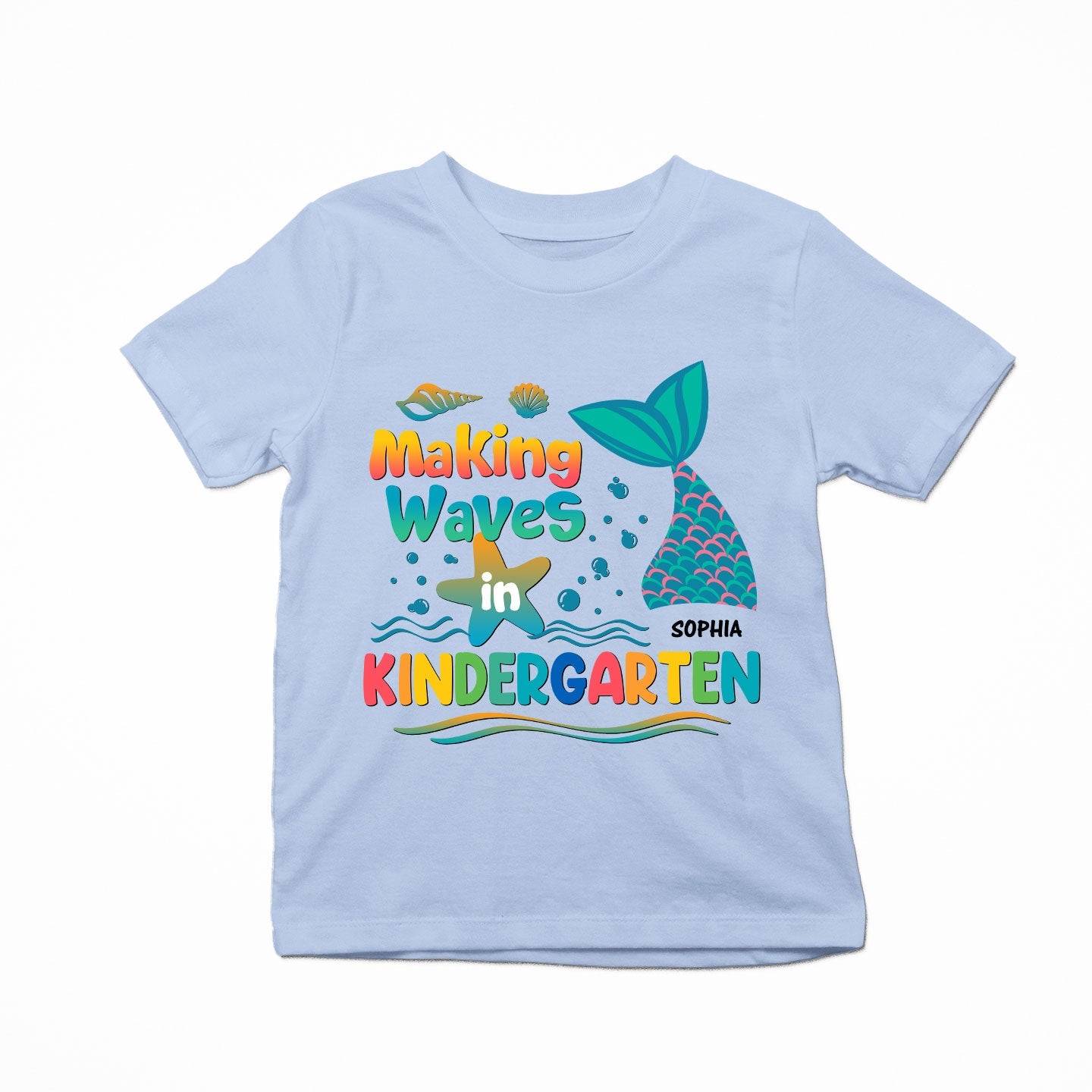 Making Wave In Kindergarten,1St Grade, 2Nd Grade - Personalized Shirt - Back To School Gift For Kids, Daughter, Niece, Grandkid