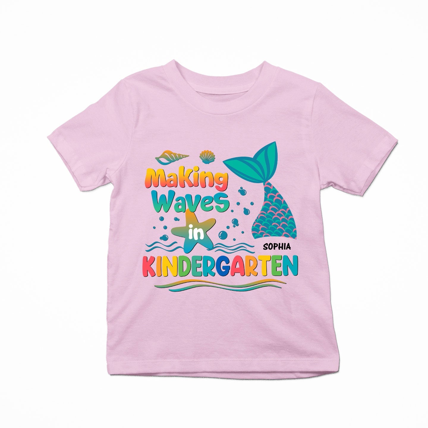 Making Wave In Kindergarten,1St Grade, 2Nd Grade - Personalized Shirt - Back To School Gift For Kids, Daughter, Niece, Grandkid