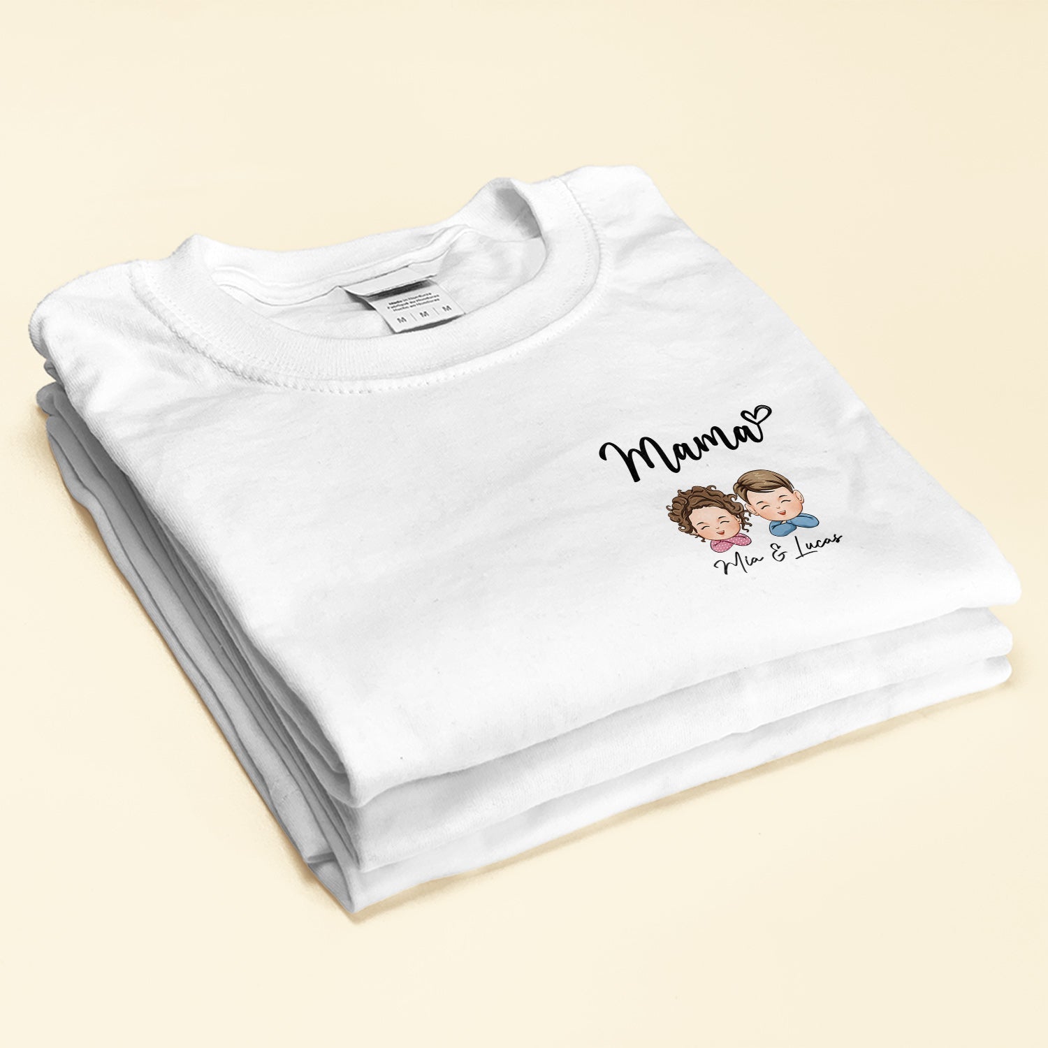 Mama Mom Mum With Kids Names - Personalized Shirt