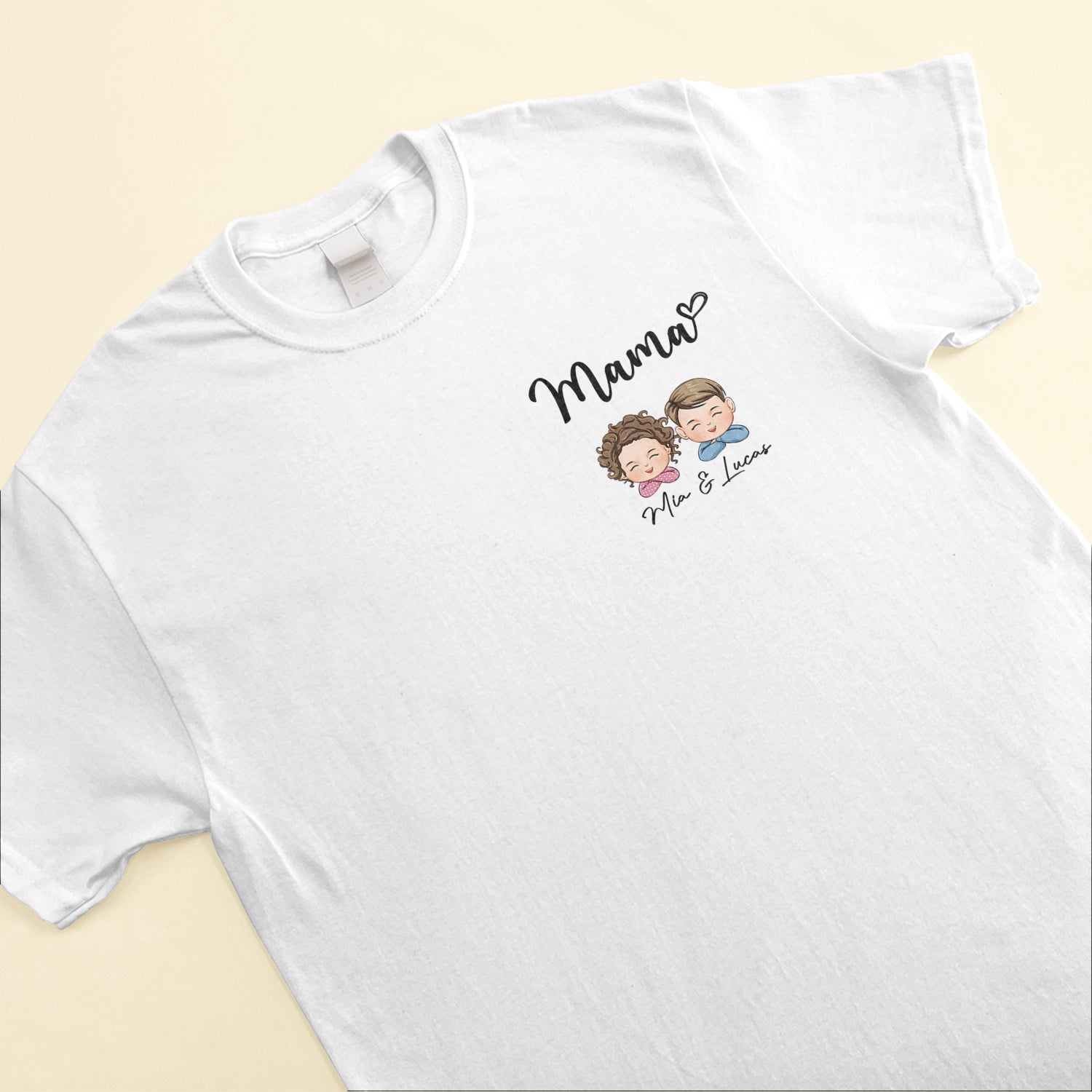 Mama Mom Mum With Kids Names - Personalized Shirt