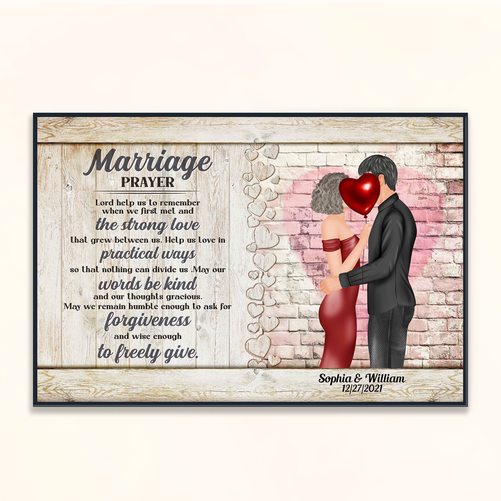 Marriage Prayer - Personalized Poster/Canvas - Anniversary, Valentine's Day Gift For Husband, Wife