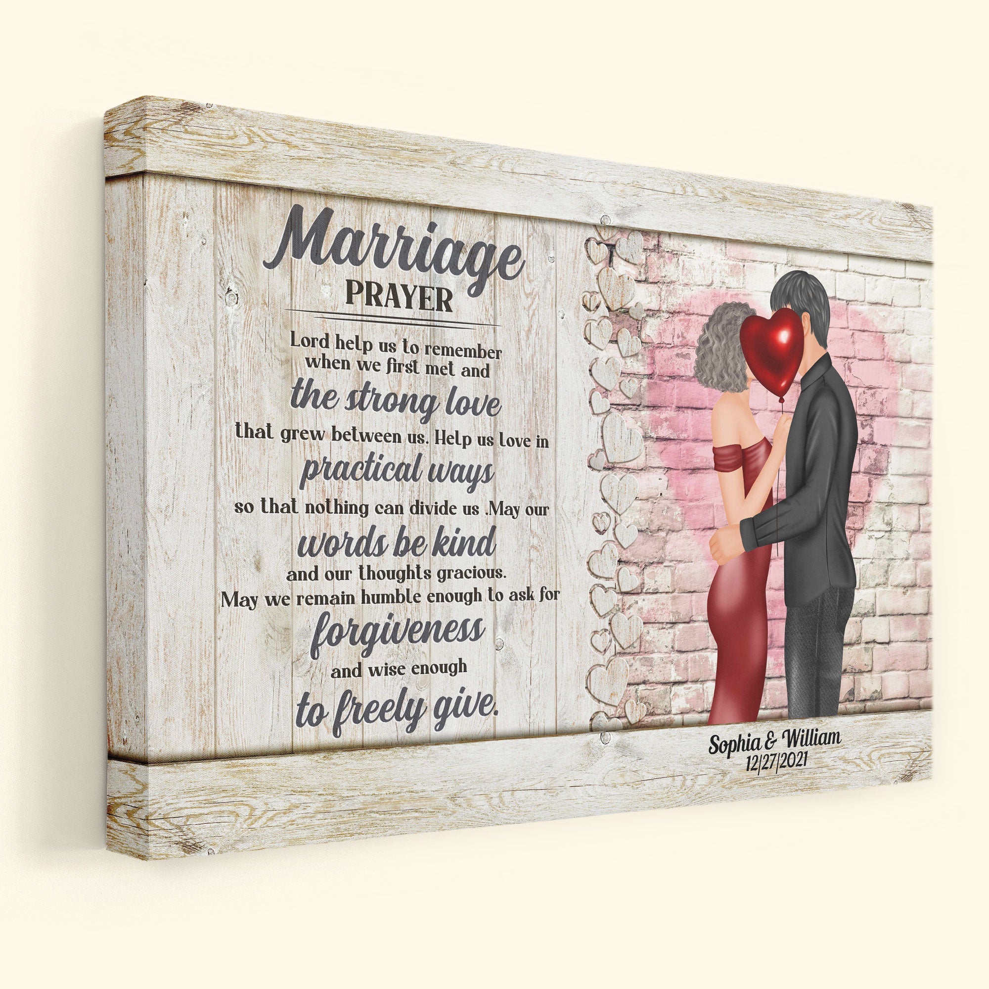 Marriage Prayer - Personalized Poster/Canvas - Anniversary, Valentine's Day Gift For Husband, Wife