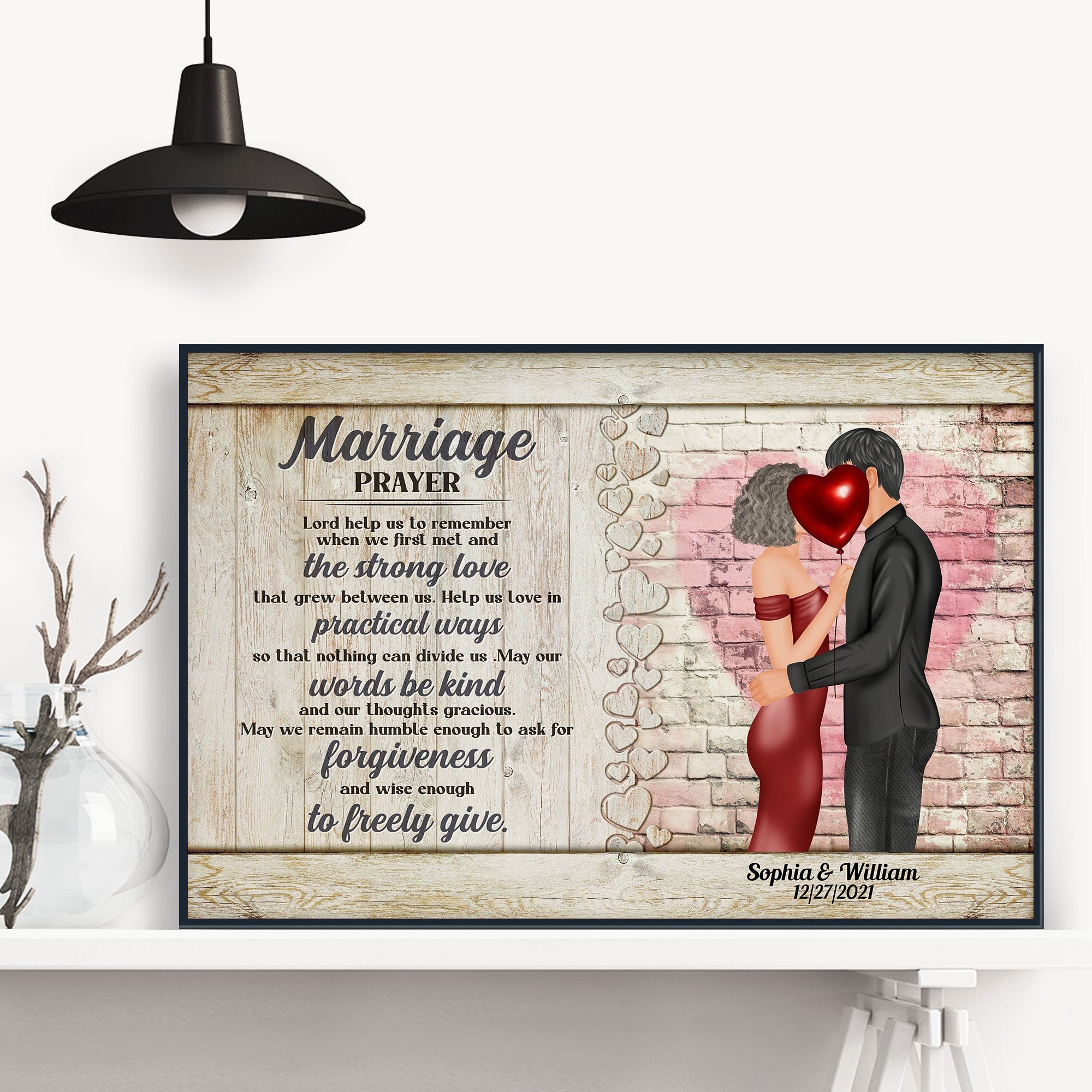 Marriage Prayer - Personalized Poster/Canvas - Anniversary, Valentine's Day Gift For Husband, Wife