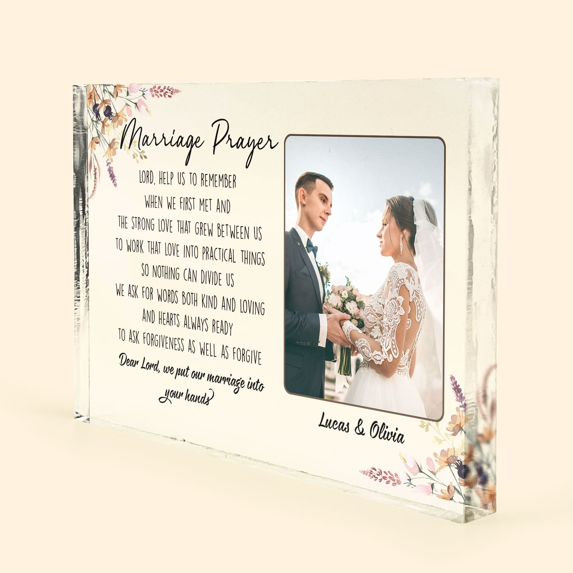 Marriage Prayer - Personalized  Rectangle Acrylic Photo Plaque