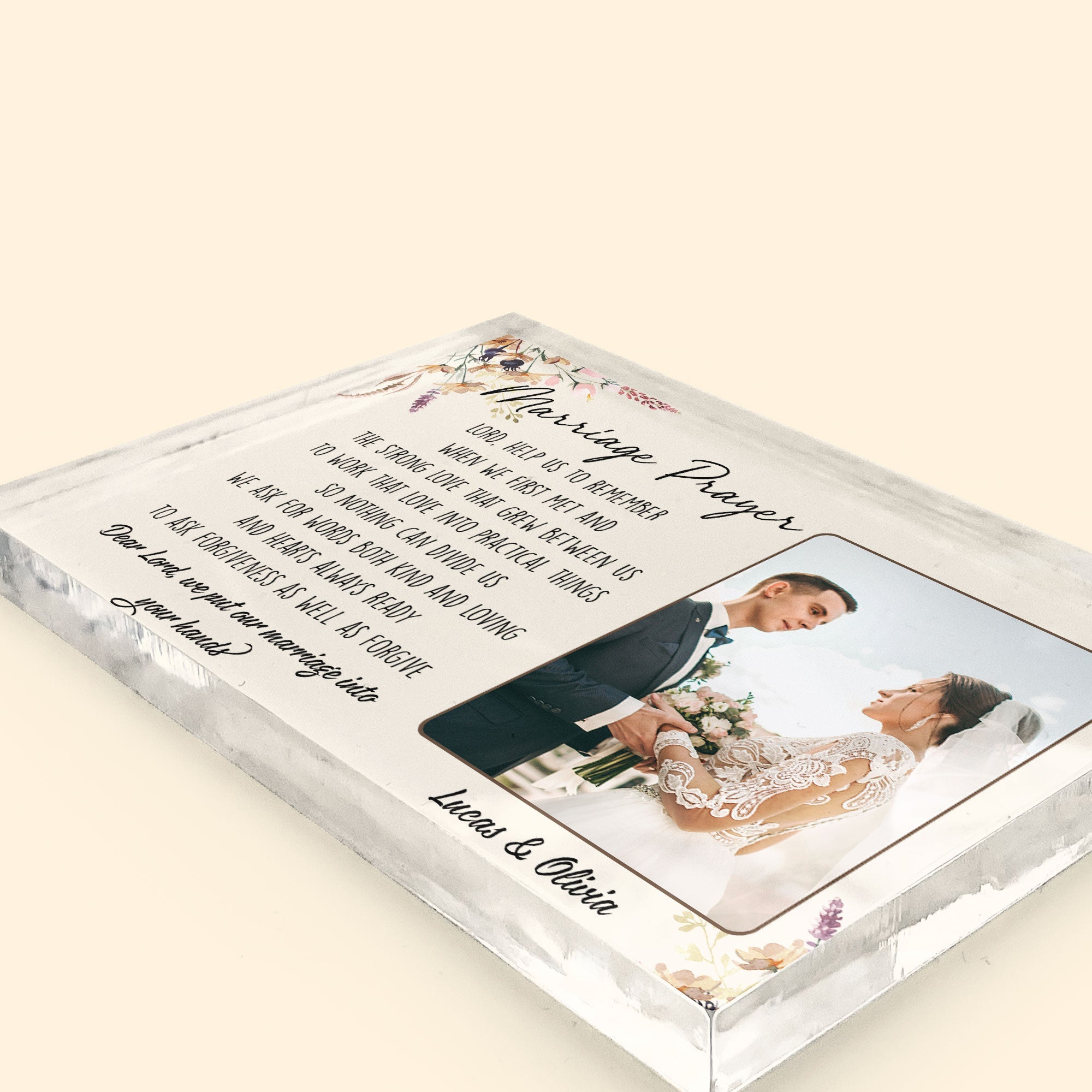 Marriage Prayer - Personalized  Rectangle Acrylic Photo Plaque