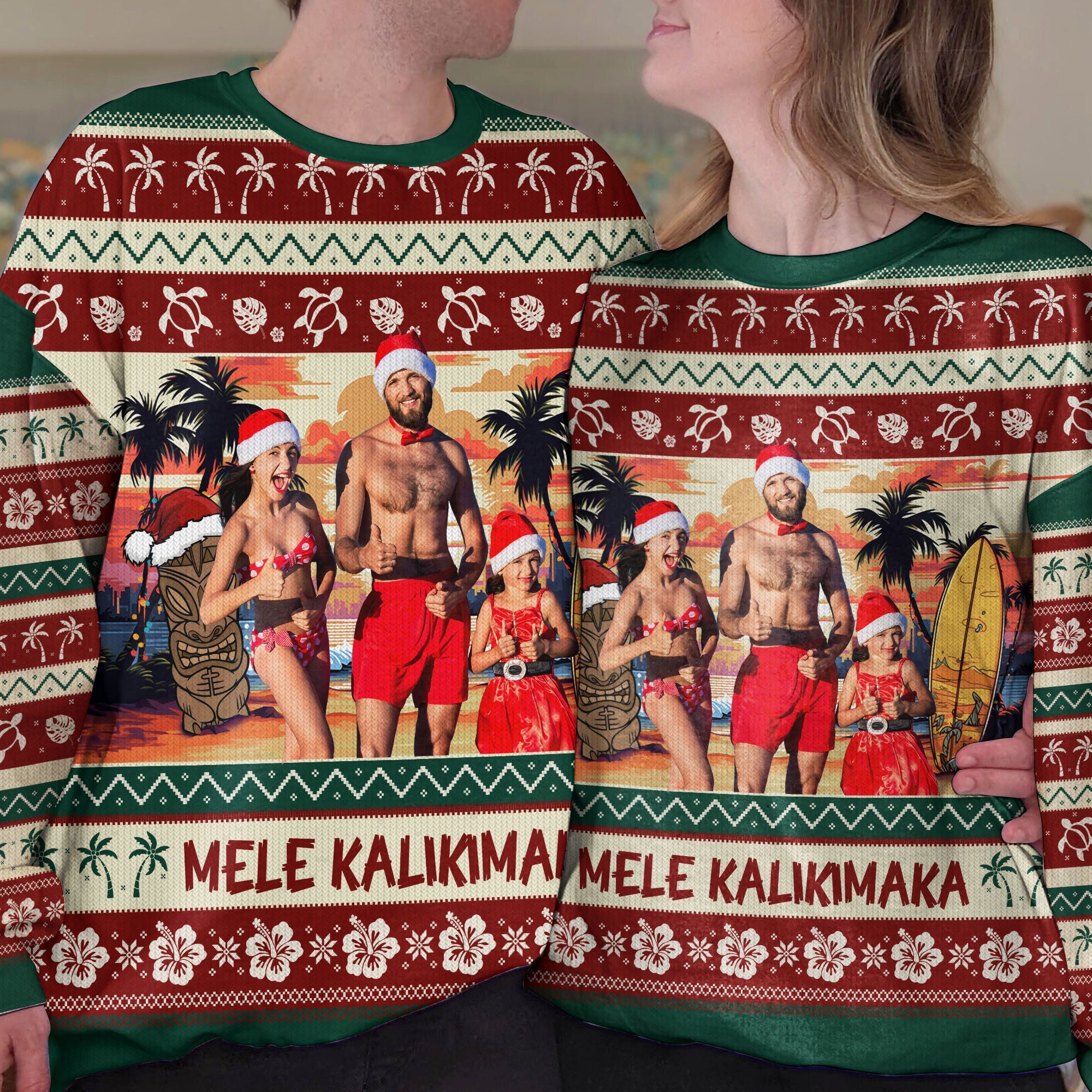 Mele Kalikimaka - Personalized Photo Ugly Sweater