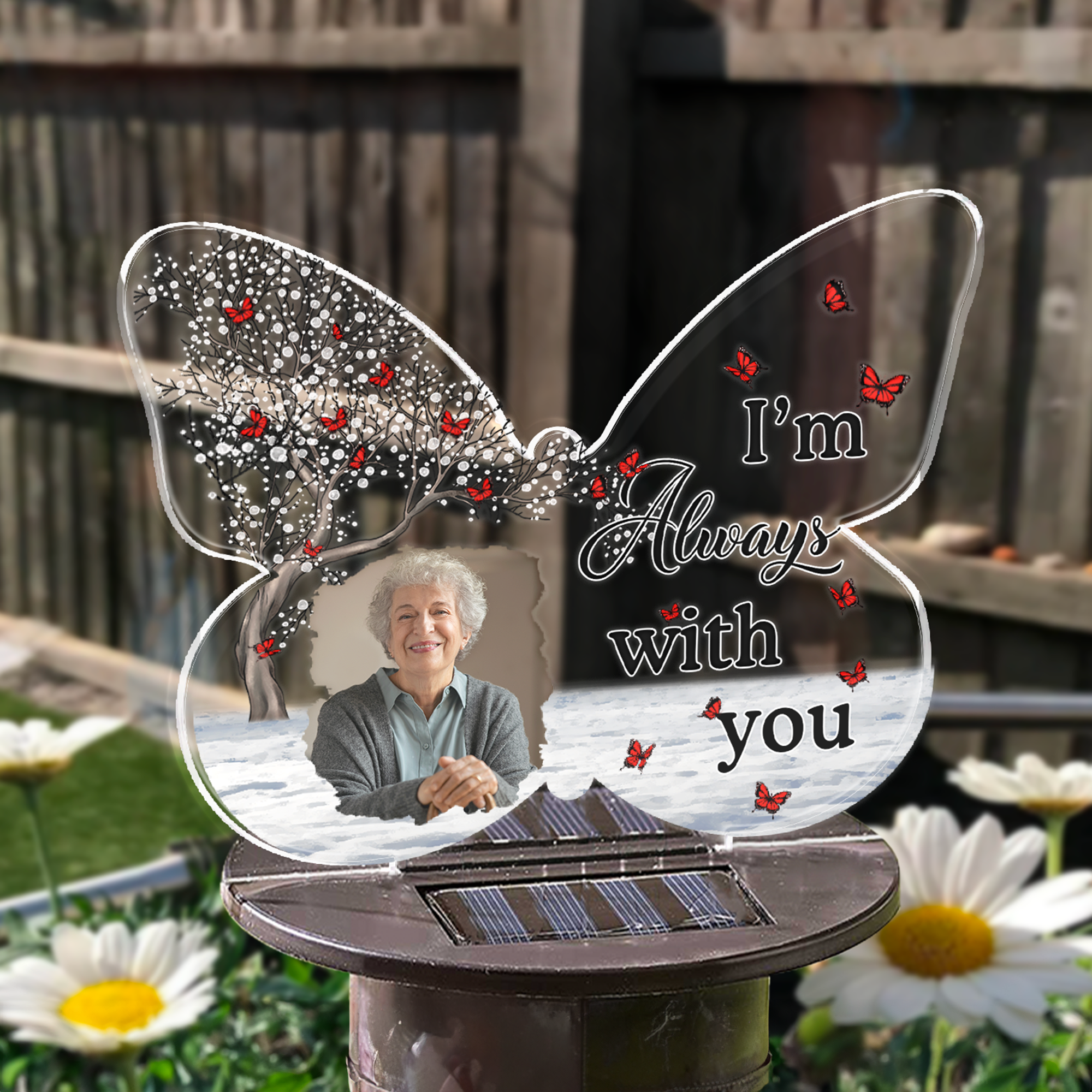 Memorial I Am Always With You - Personalized Photo Solar Light