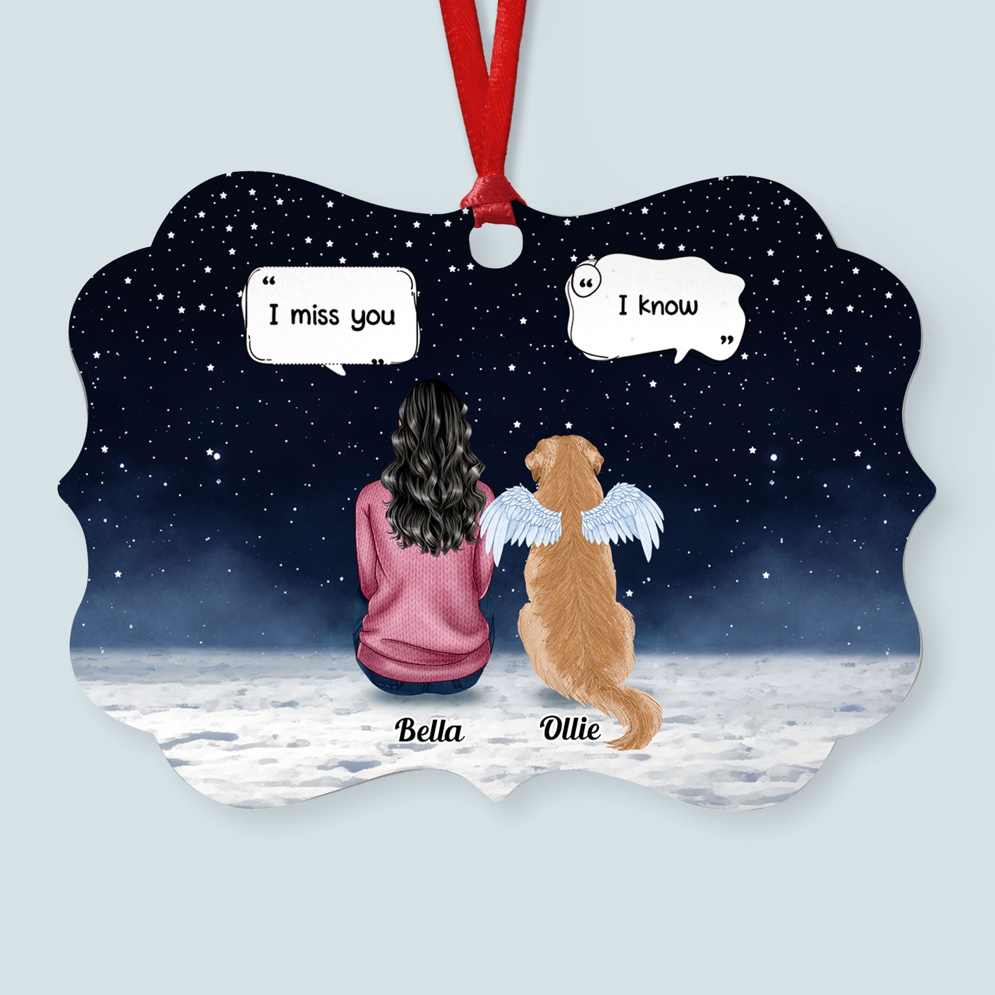 Memorial Pet - Personalized Alumium/wooden Ornament - Christmas, Memorial, Loving Gift For Pet Loss Owners, Dog Mom, Dog Dad, Cat Mom, Cat Lover, Dog Lover