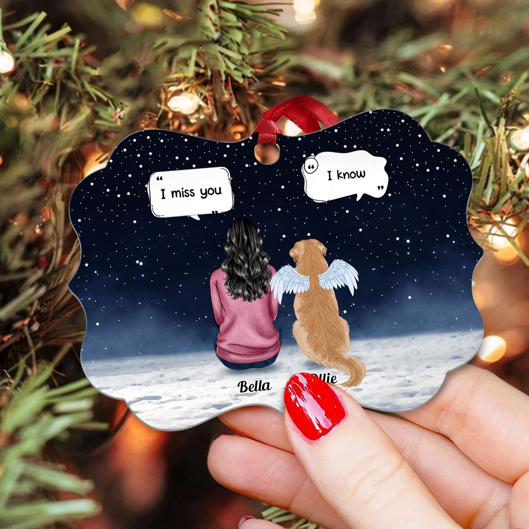 Memorial Pet - Personalized Alumium/wooden Ornament - Christmas, Memorial, Loving Gift For Pet Loss Owners, Dog Mom, Dog Dad, Cat Mom, Cat Lover, Dog Lover