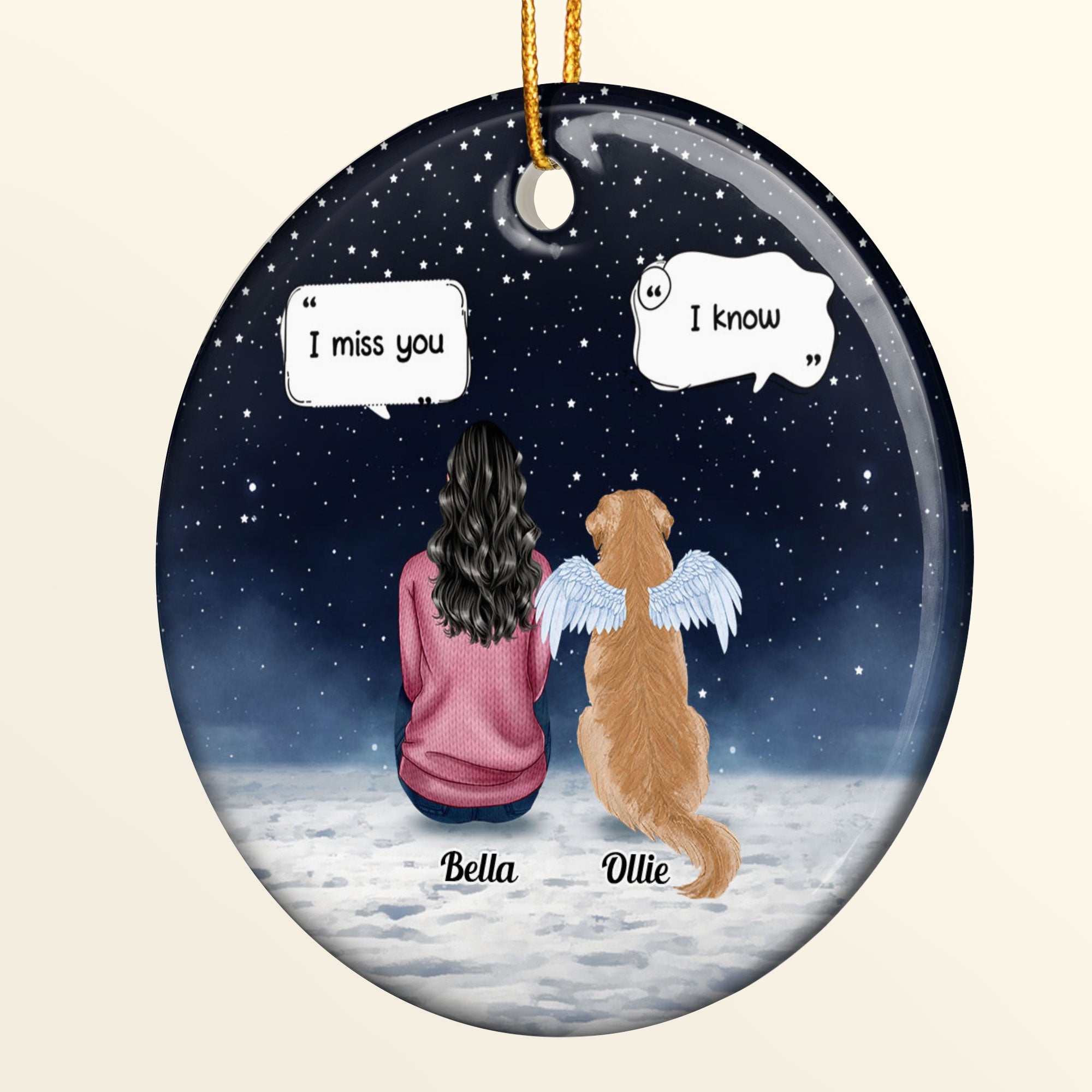 Memorial Pet - Personalized Ceramic Ornament - Christmas, Memorial, Loving Gift For Pet Loss Owners, Dog Mom, Dog Dad, Cat Mom, Cat Lover, Dog Lover