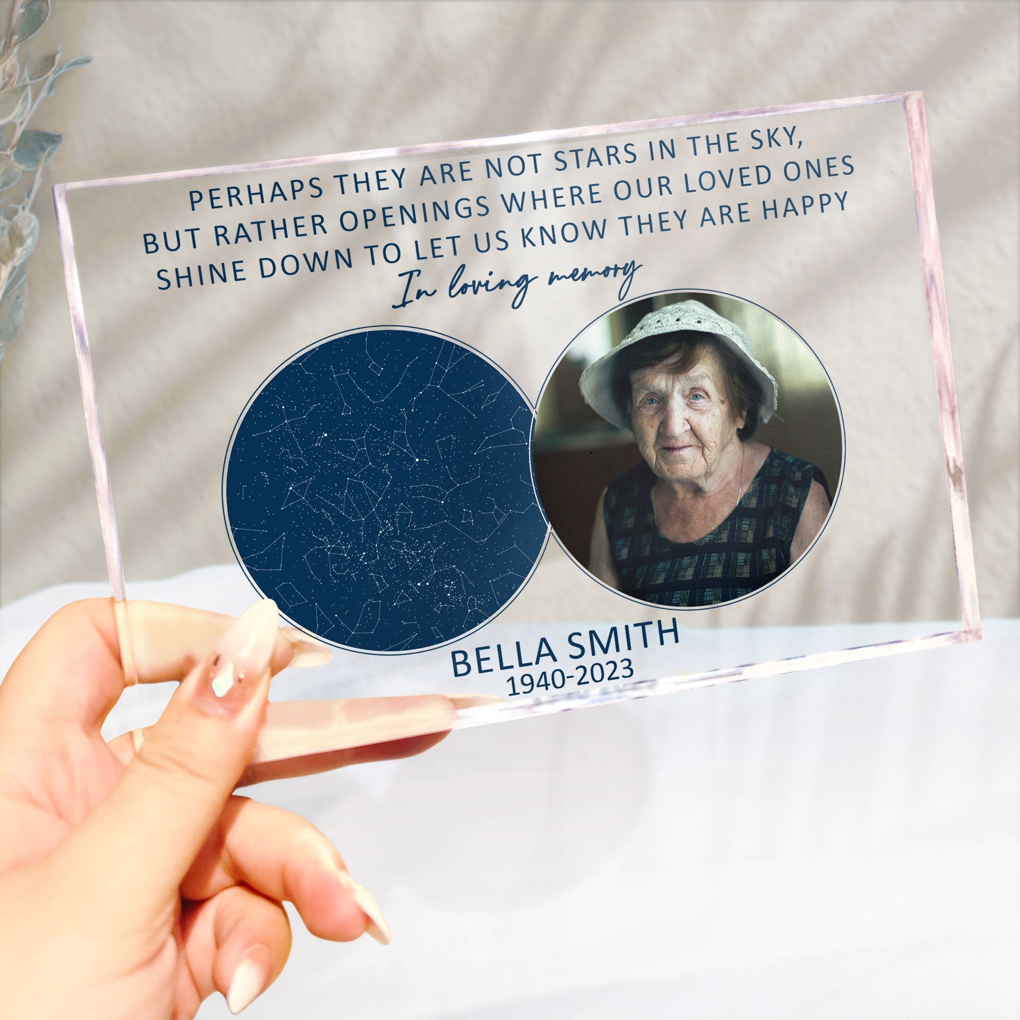 Memorial Star Map - Personalized Rectangle Acrylic Photo Plaque