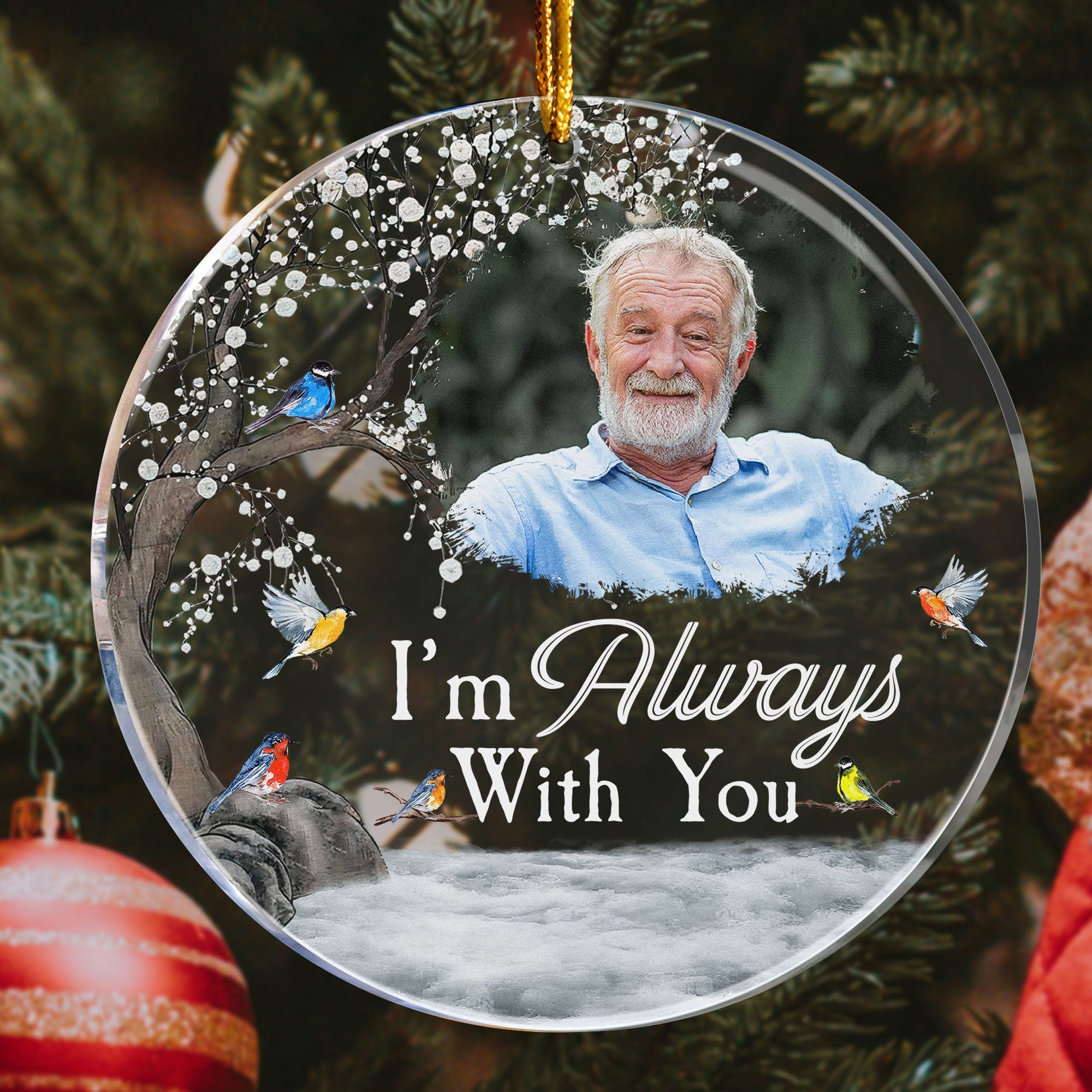 Memorial Gift I'm Always With You - Personalized Memorial Photo Ornament