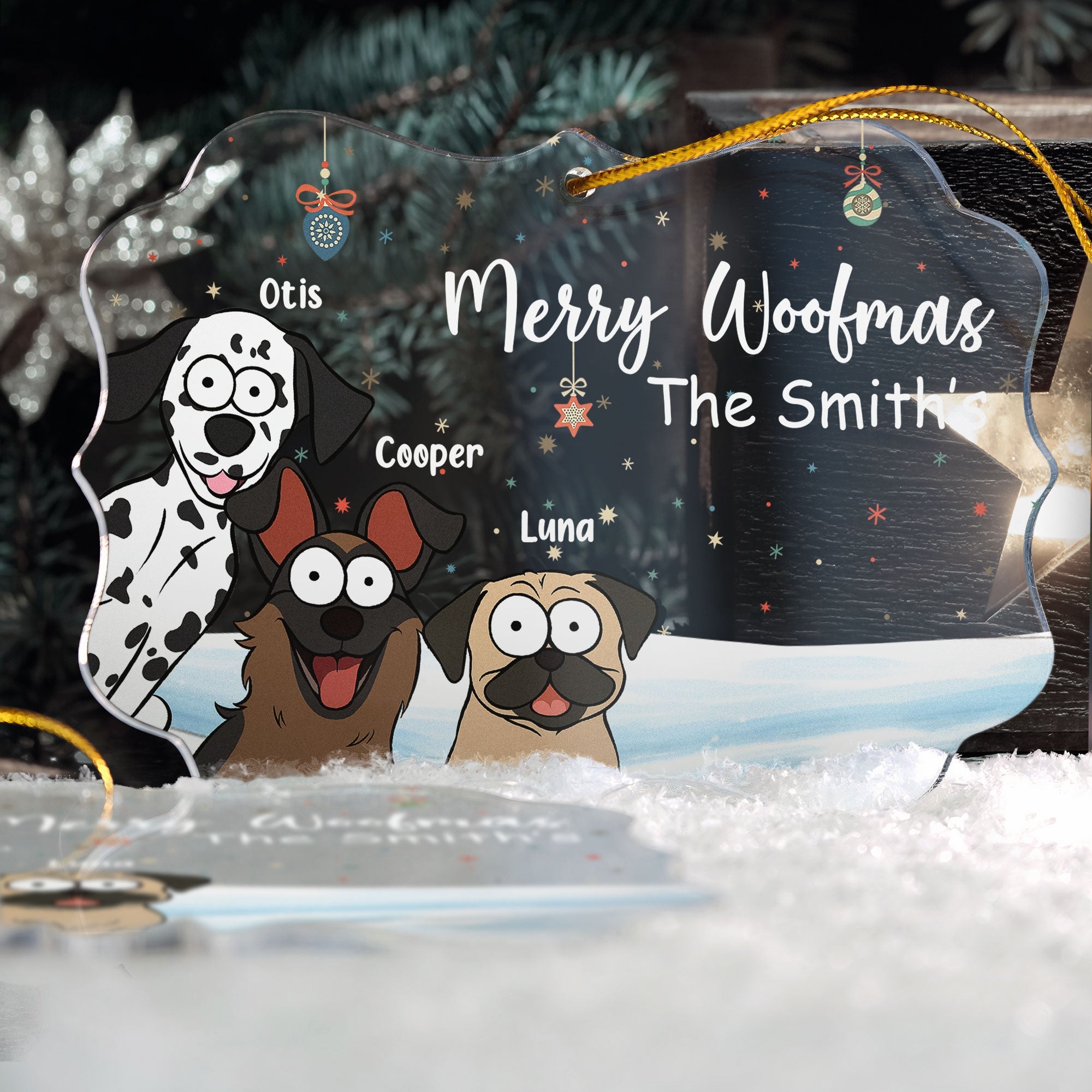 Meowy Woofmas - Personalized Acrylic Ornament