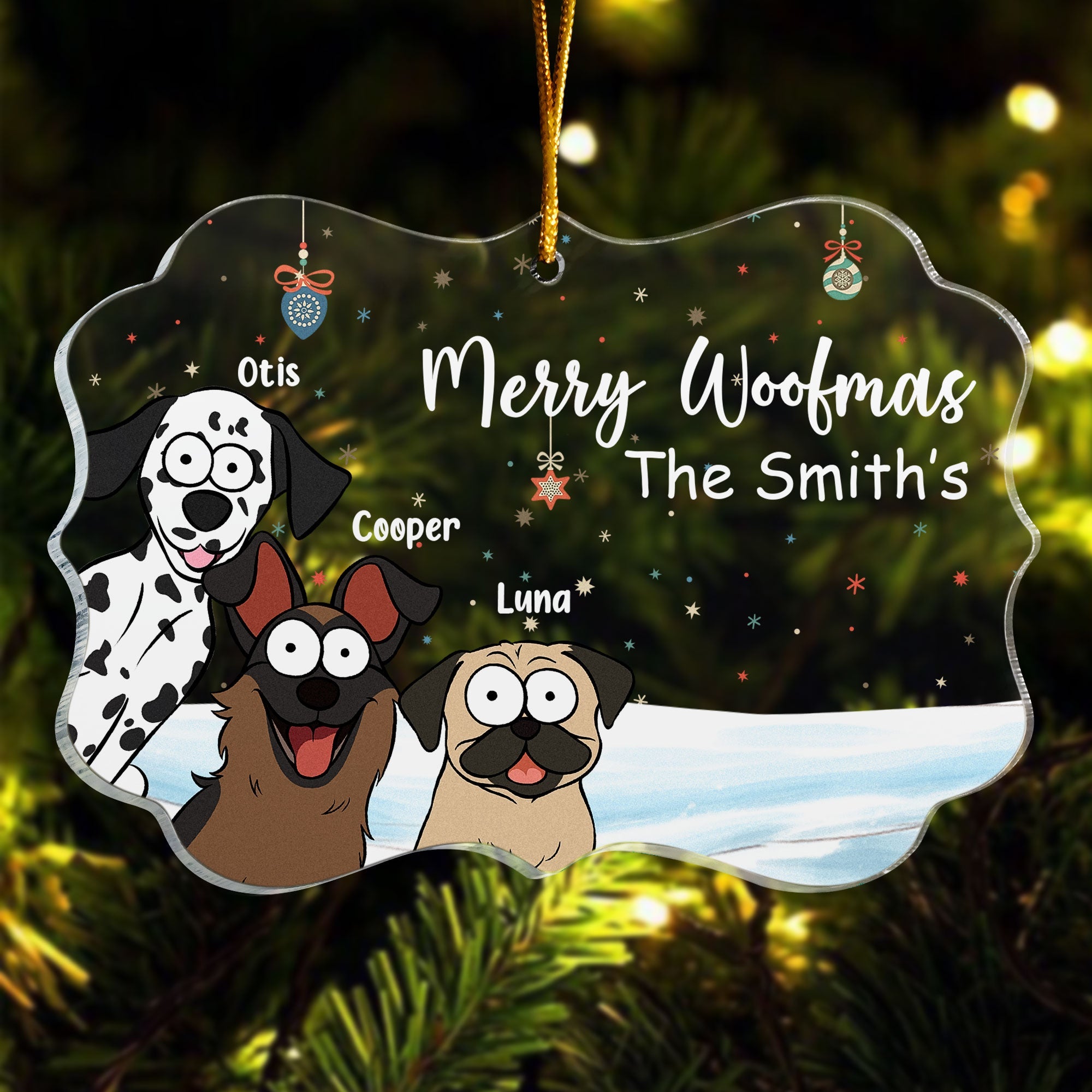 Meowy Woofmas - Personalized Acrylic Ornament