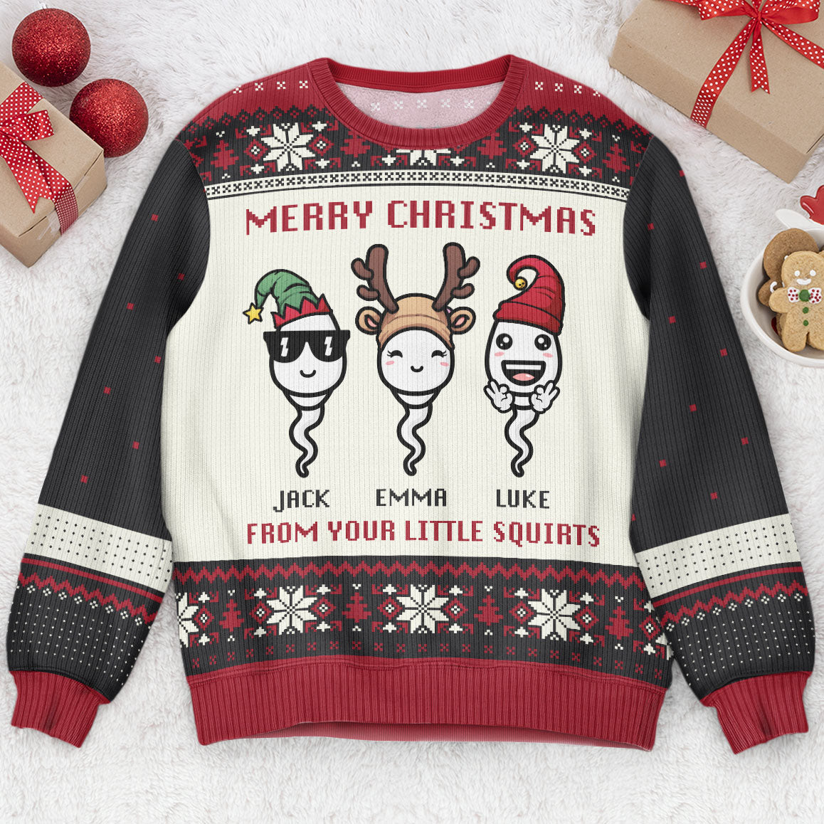 Merry Christmas From Your Little Squirts - Personalized Ugly Sweater