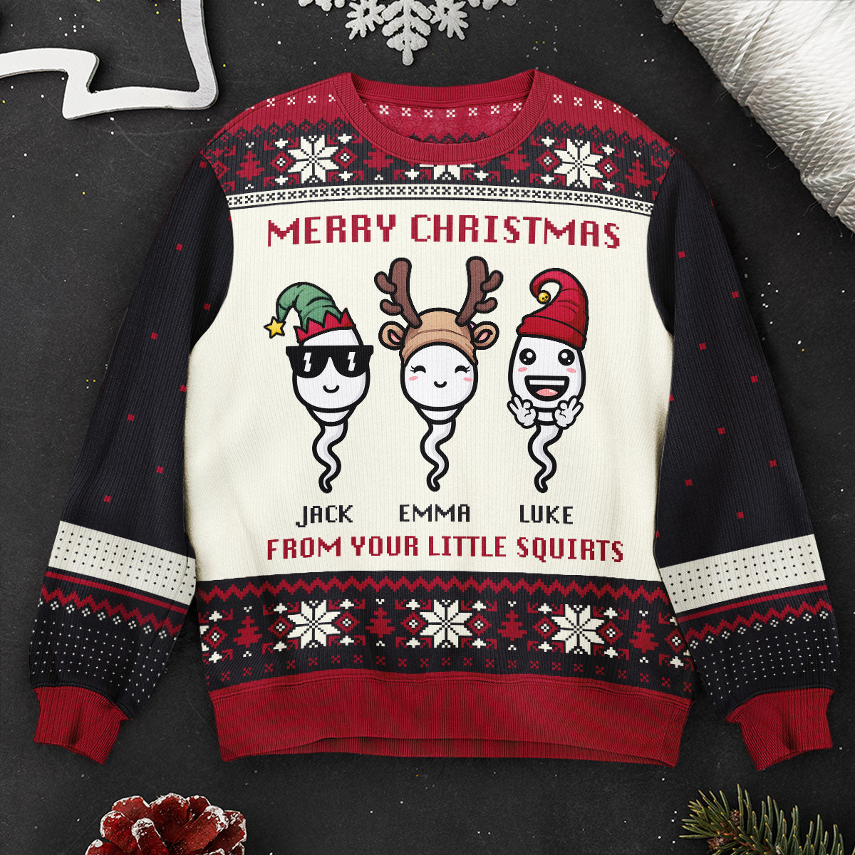 Merry Christmas From Your Little Squirts - Personalized Ugly Sweater