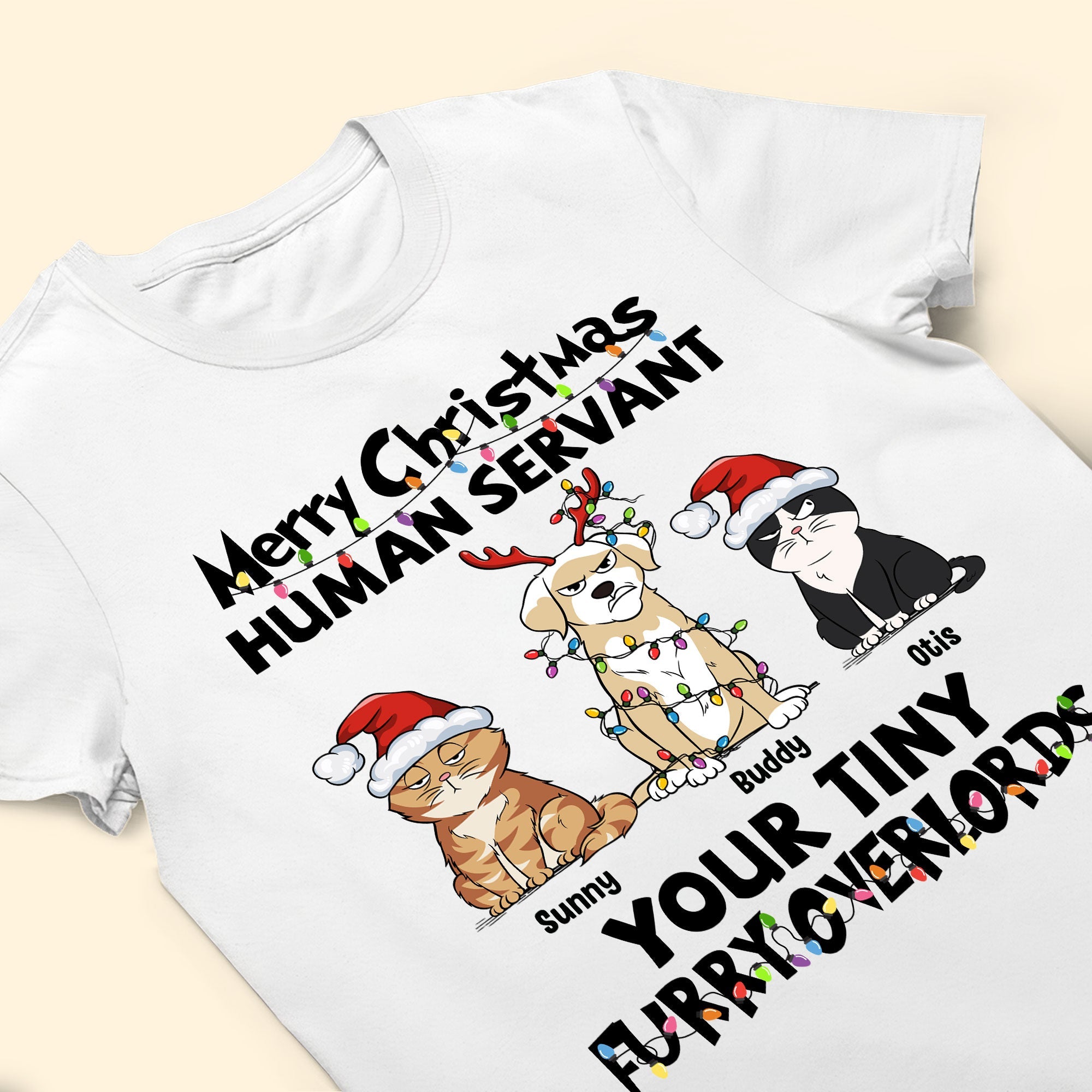 Merry Christmas Human Servant - Personalized Shirt