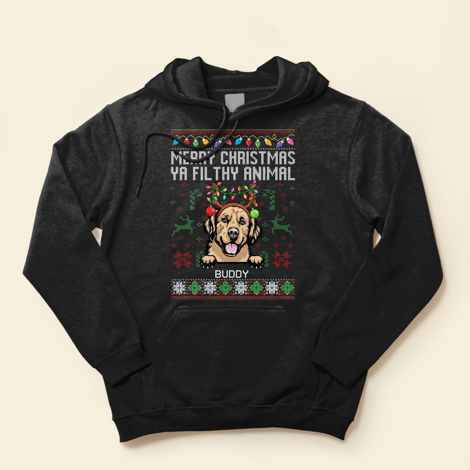 Merry Christmas Ya Filthy Animal - Personalized Shirt - Christmas, Birthday Gift For Pet Lover, Dog Lover, Cat Lover, Pet Owner, Dog Mom, Cat Mom, Dog Dad, Cat Dad