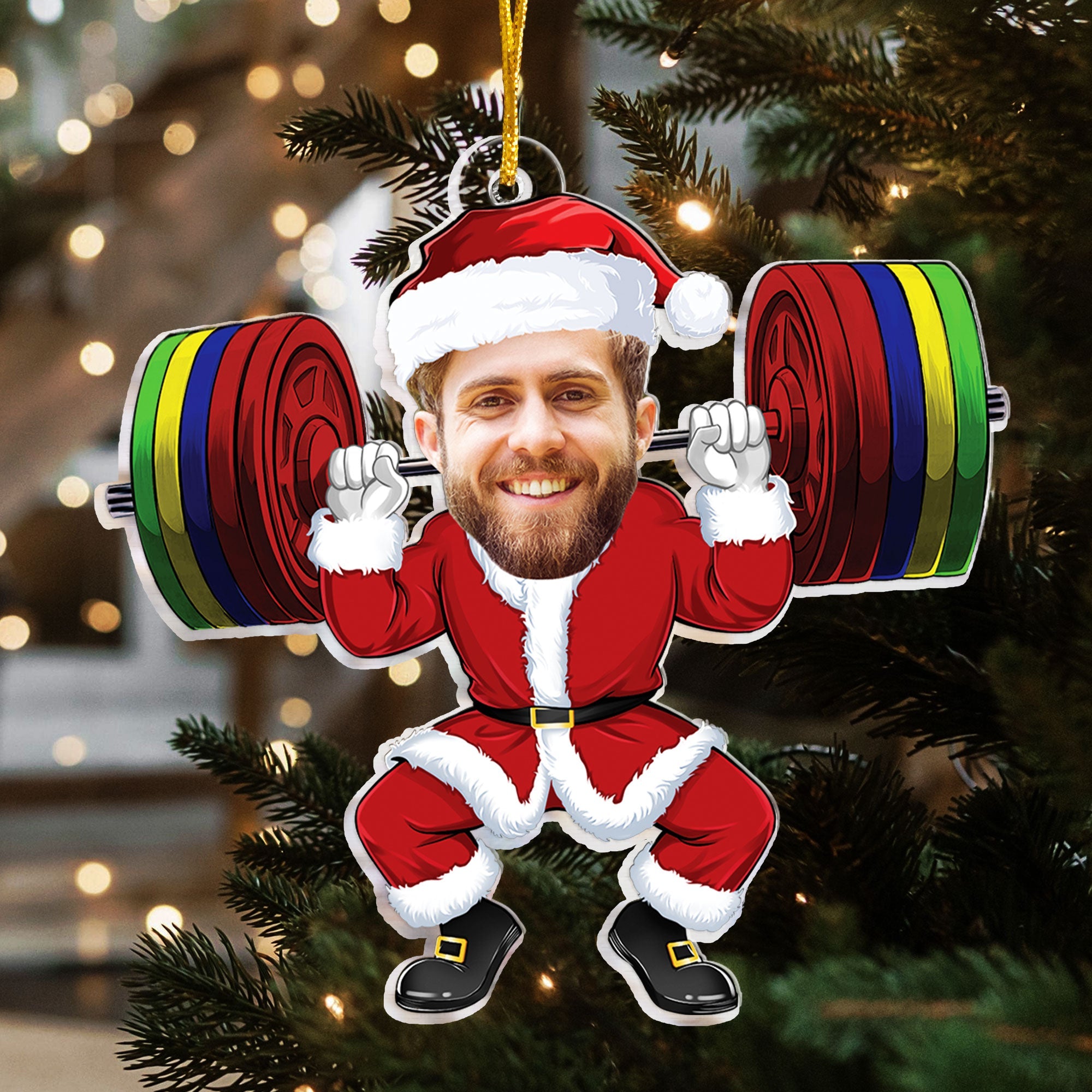 Merry Liftmas - Personalized Gym Photo Ornament