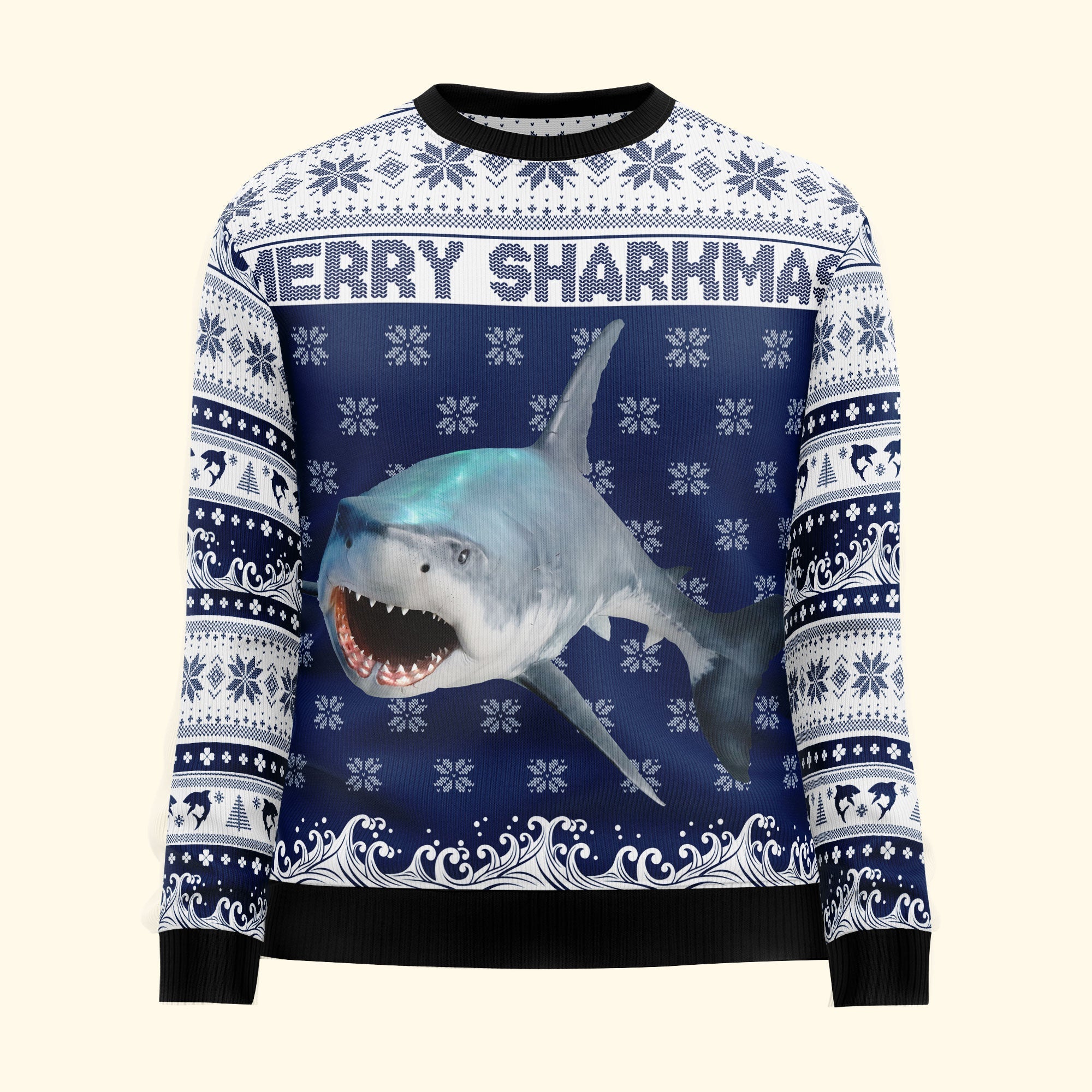 Merry Sharkmas - Personalized Photo Ugly Sweater