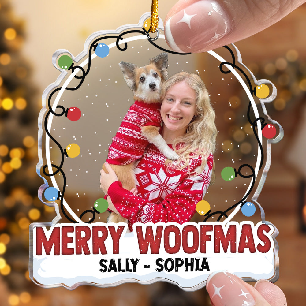 Merry Woofmas - Personalized Acrylic Photo Ornament